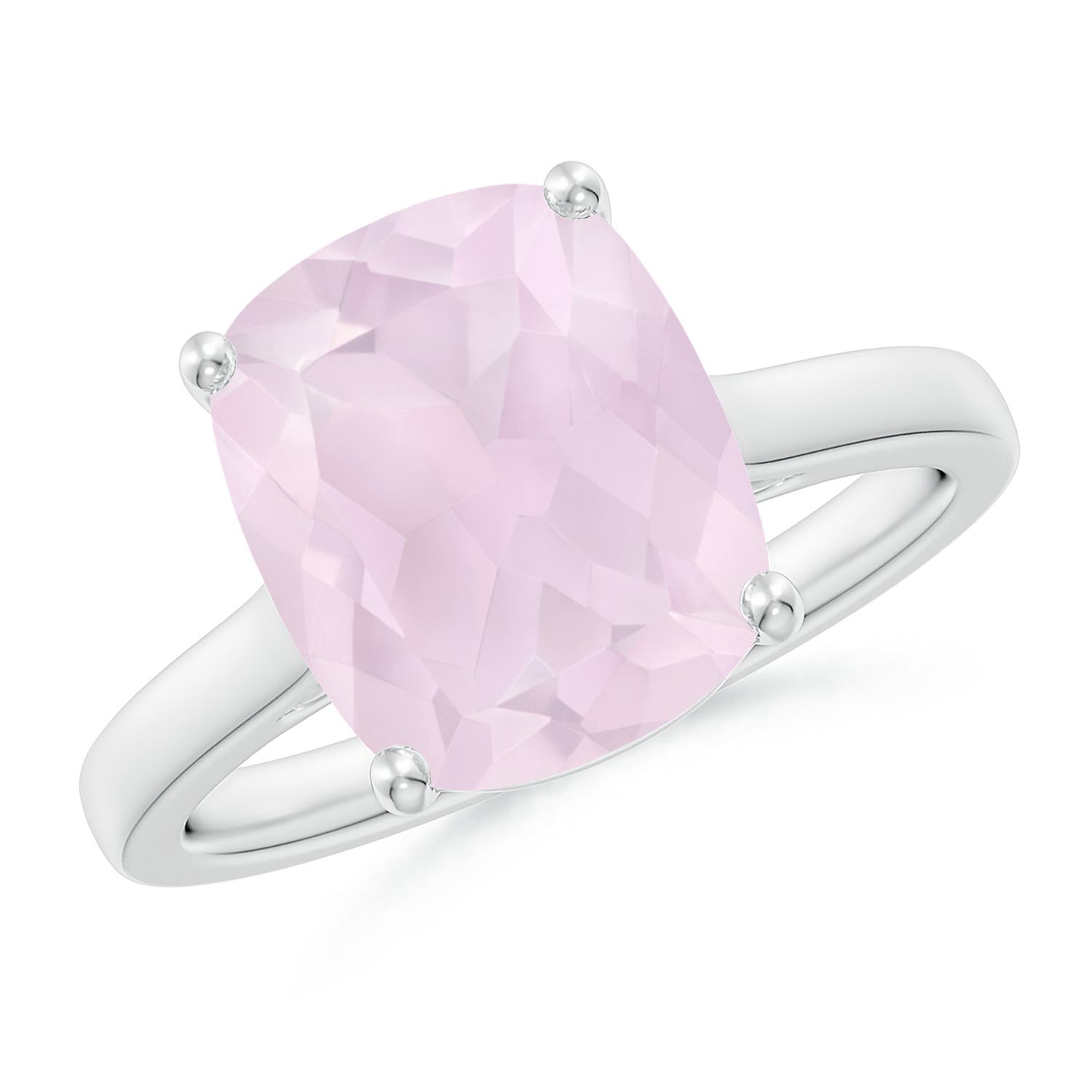 A - Rose Quartz / 3.68 CT / 14 KT White Gold