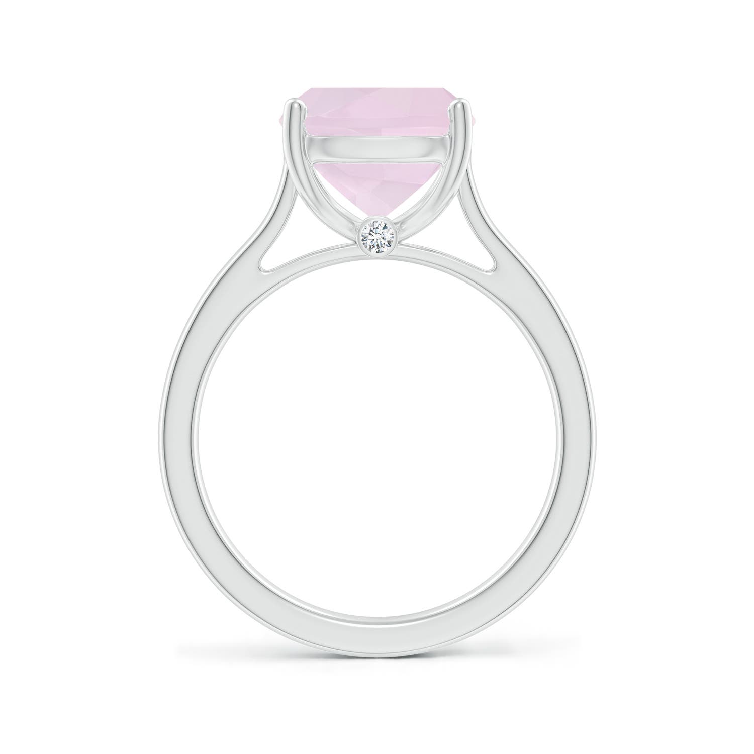 A - Rose Quartz / 3.68 CT / 14 KT White Gold