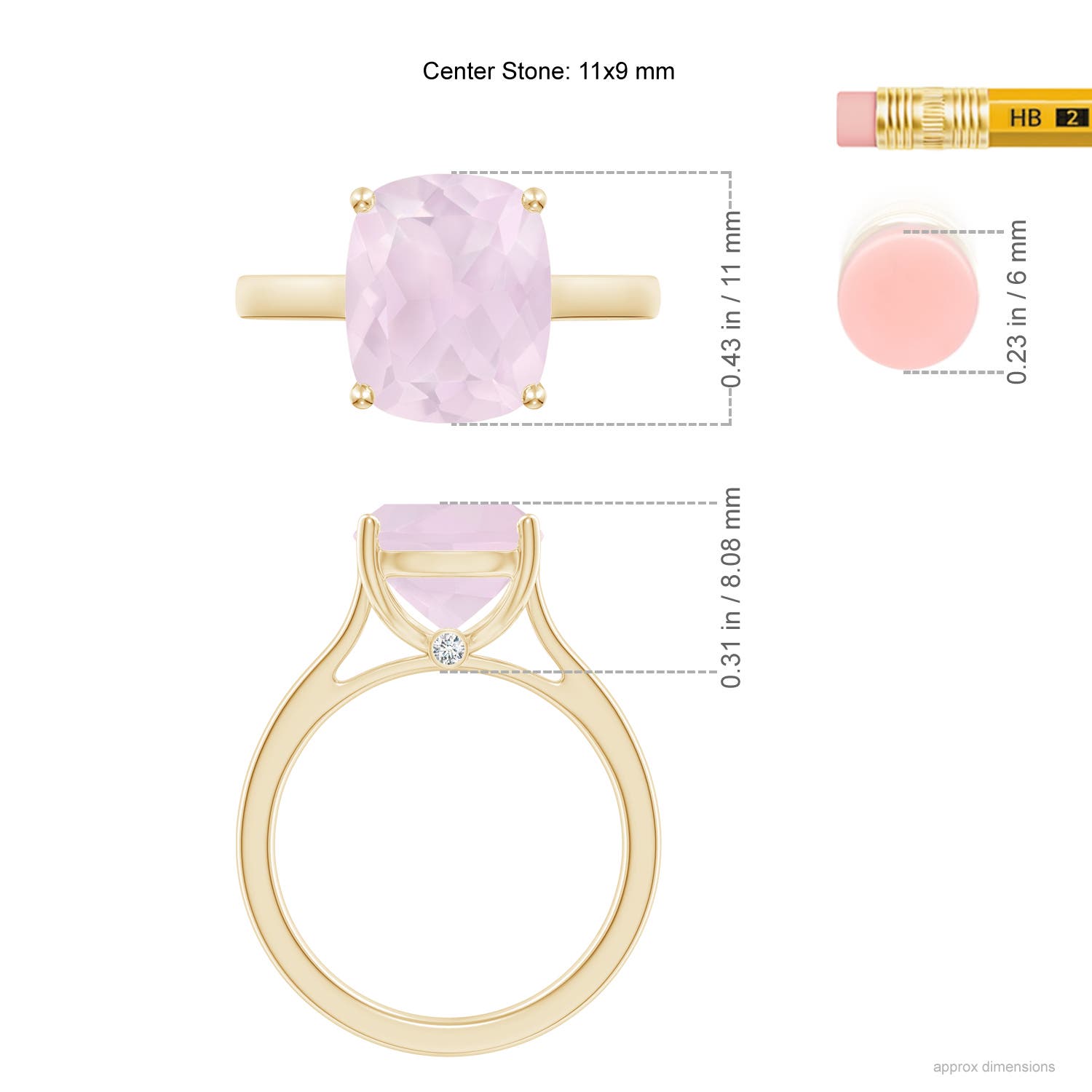 A - Rose Quartz / 3.68 CT / 14 KT Yellow Gold