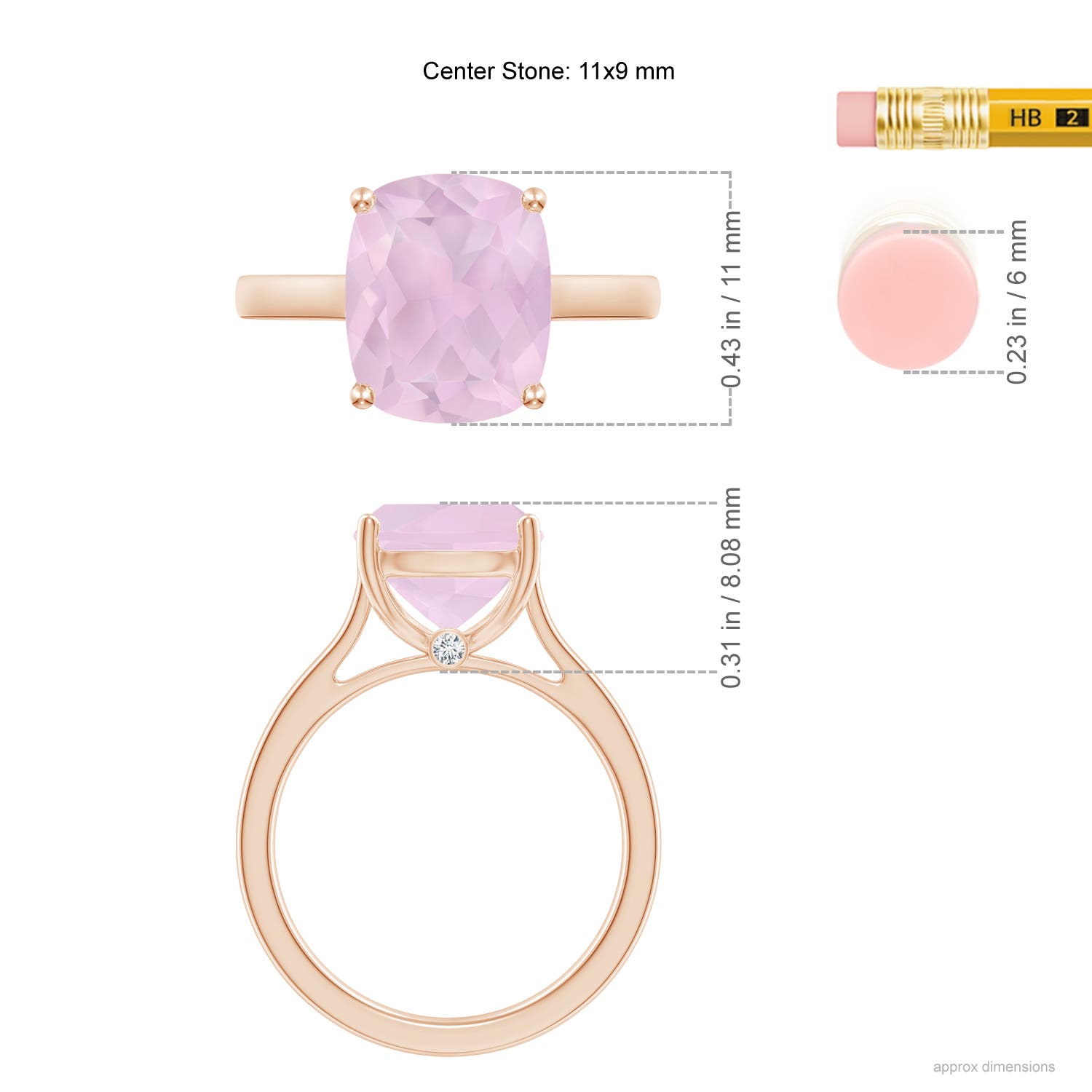 AA - Rose Quartz / 3.68 CT / 14 KT Rose Gold