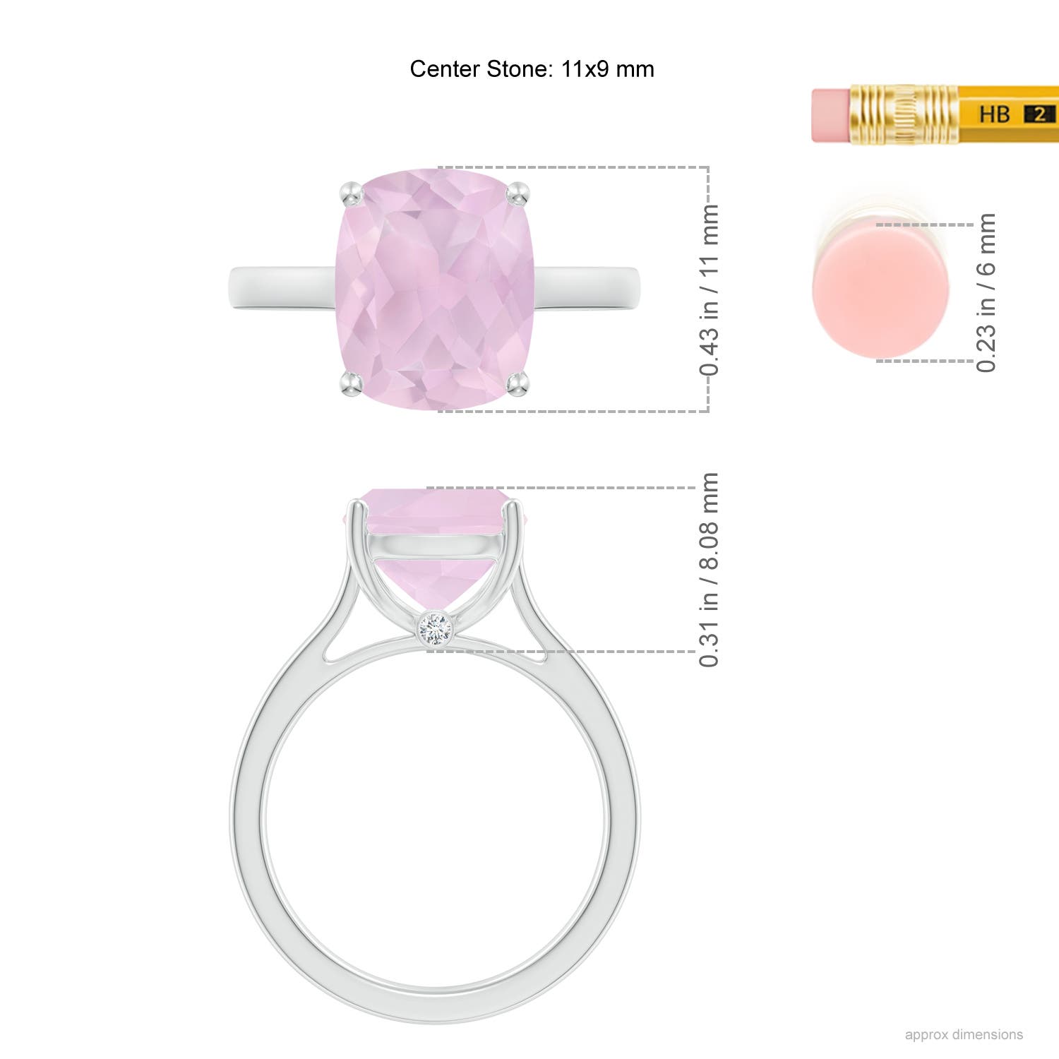 AA - Rose Quartz / 3.68 CT / 14 KT White Gold