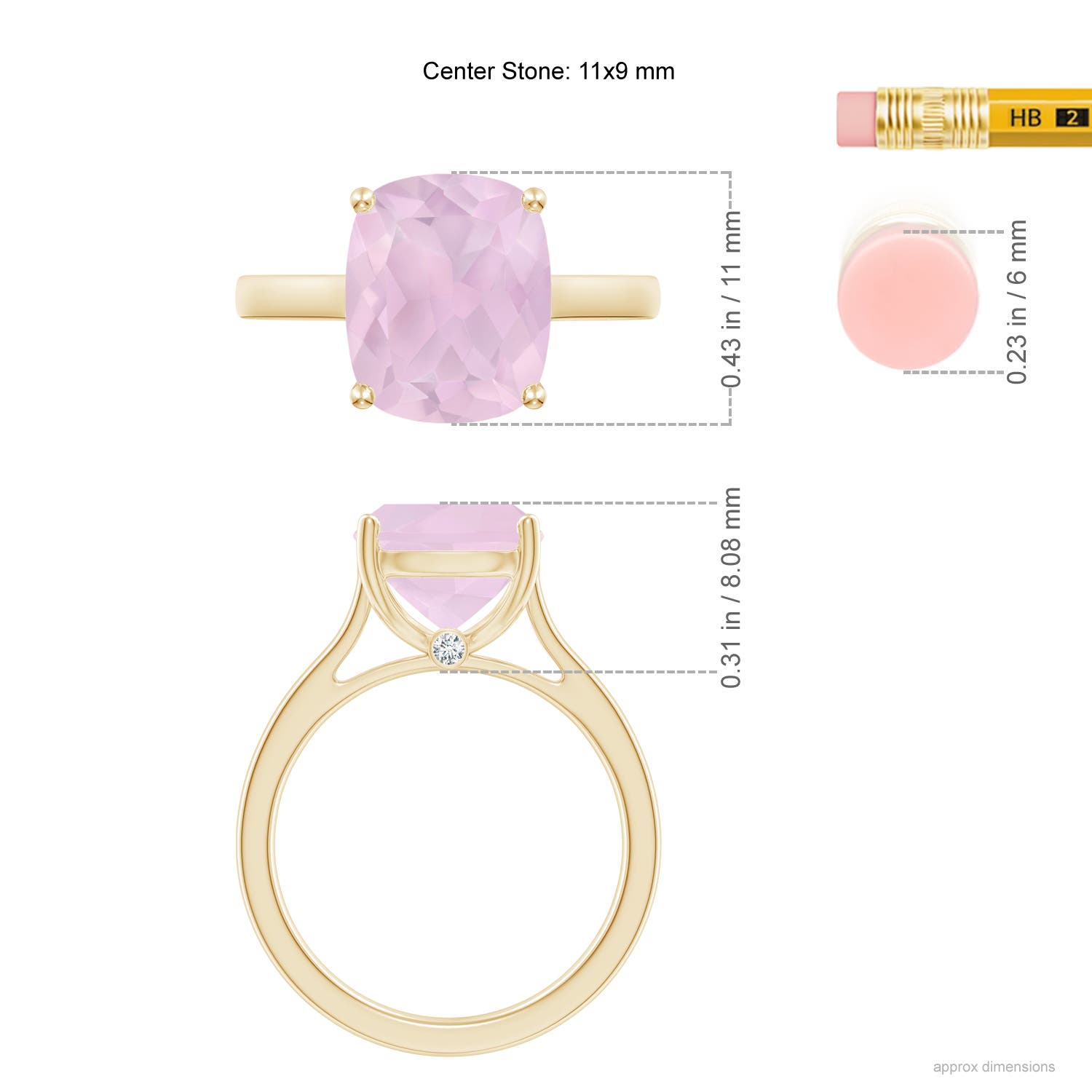 AA - Rose Quartz / 3.68 CT / 14 KT Yellow Gold