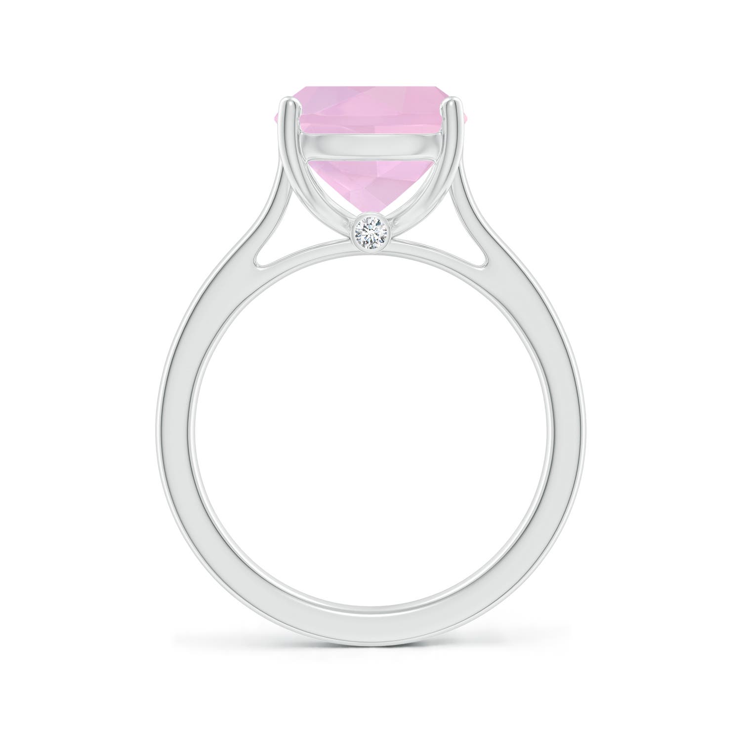 AAAA - Rose Quartz / 3.68 CT / 14 KT White Gold