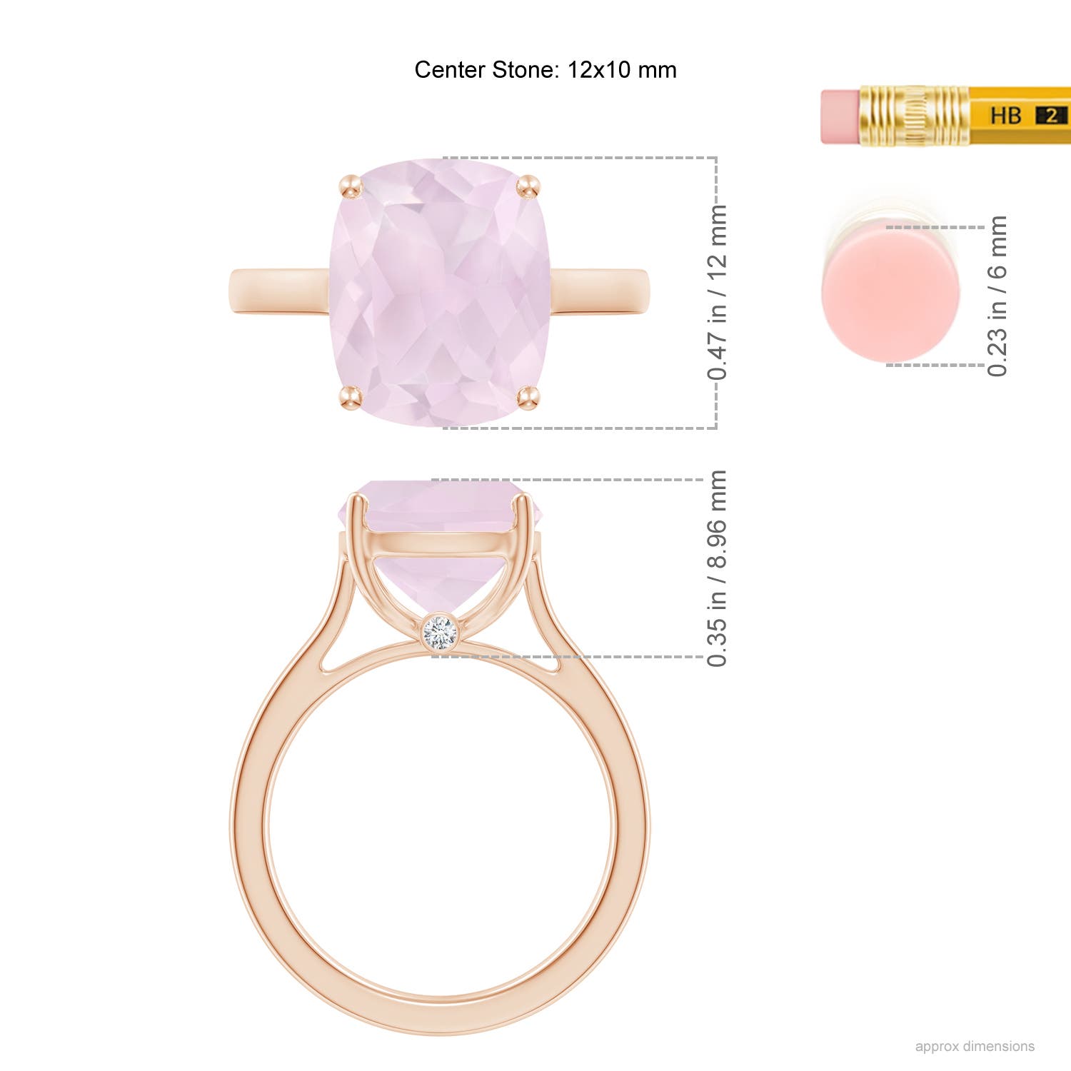 A - Rose Quartz / 4.79 CT / 14 KT Rose Gold