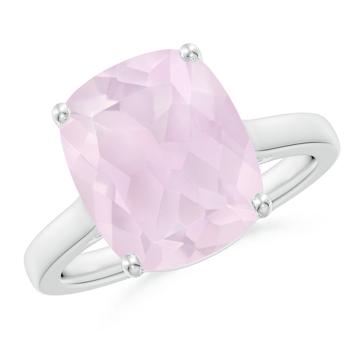 A - Rose Quartz / 4.79 CT / 14 KT White Gold