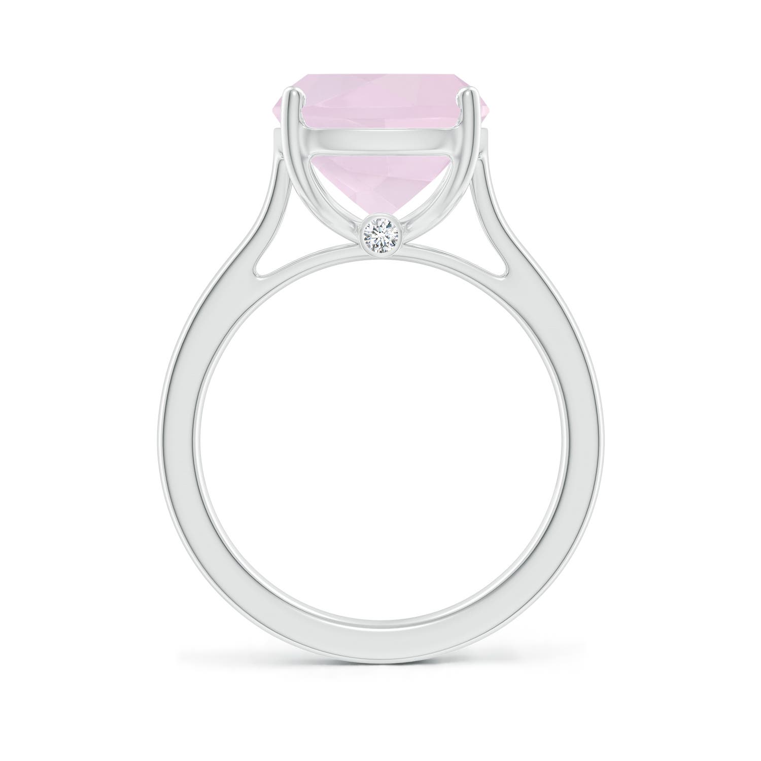 A - Rose Quartz / 4.79 CT / 14 KT White Gold