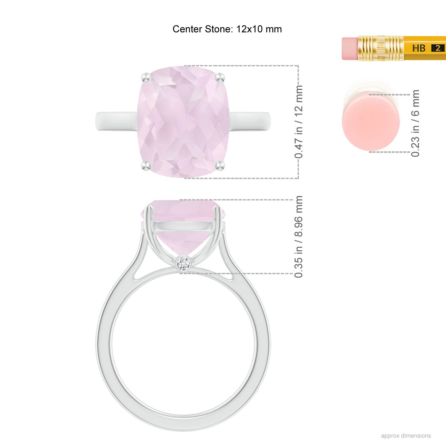 A - Rose Quartz / 4.79 CT / 14 KT White Gold