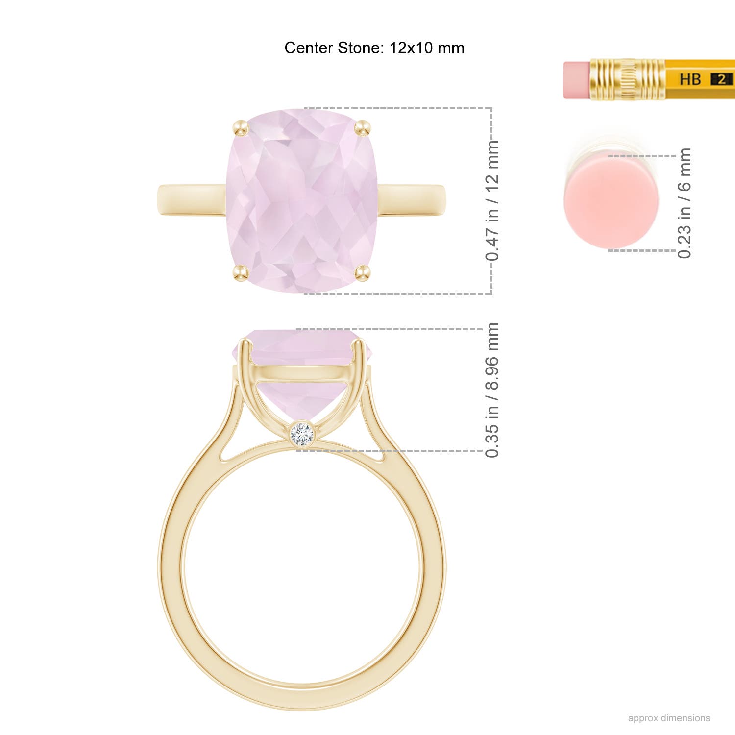 A - Rose Quartz / 4.79 CT / 14 KT Yellow Gold