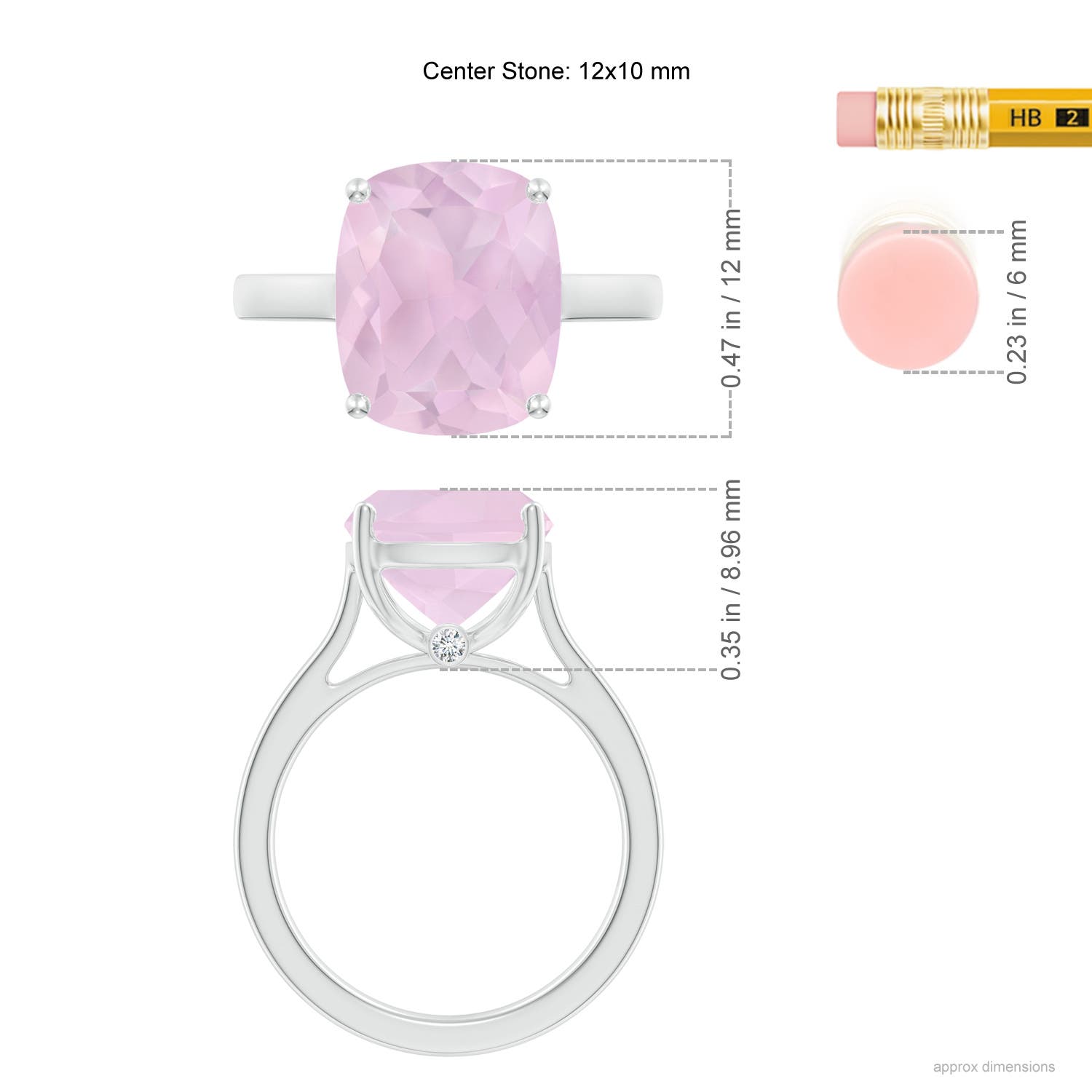 AA - Rose Quartz / 4.79 CT / 14 KT White Gold