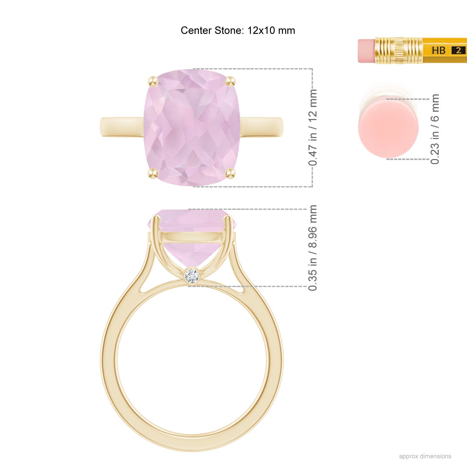 AA - Rose Quartz / 4.79 CT / 14 KT Yellow Gold