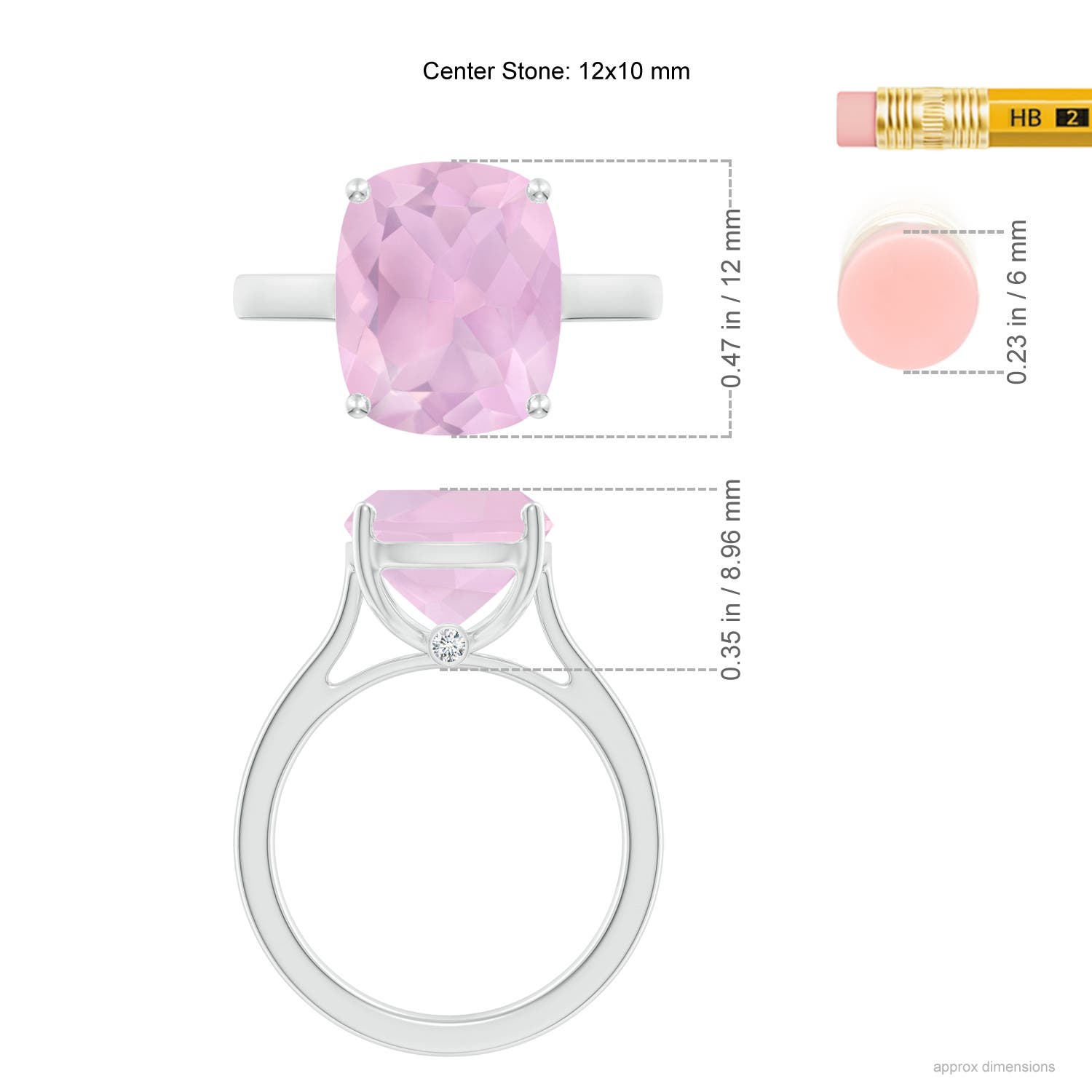 AAA - Rose Quartz / 4.79 CT / 14 KT White Gold