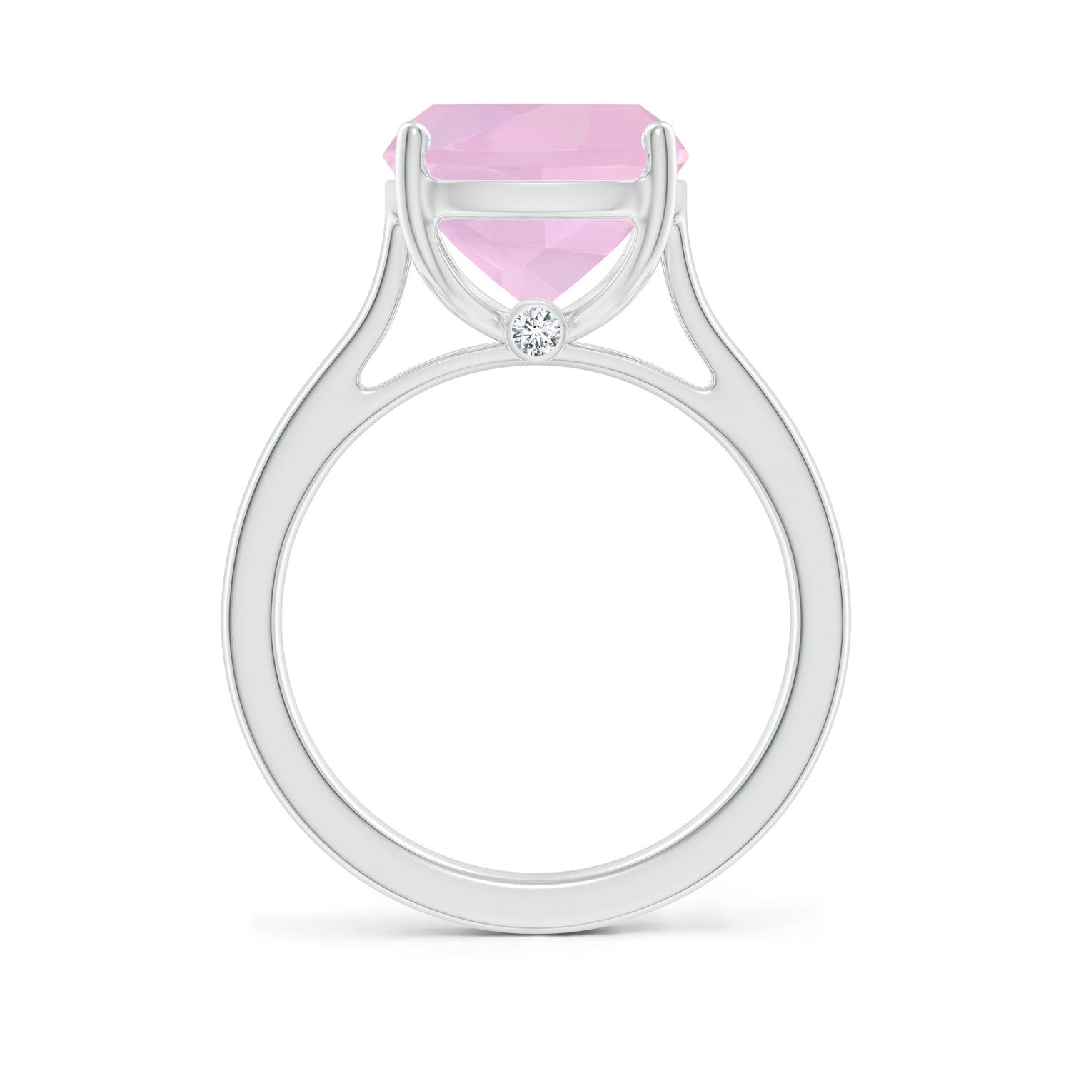 AAAA - Rose Quartz / 4.79 CT / 14 KT White Gold