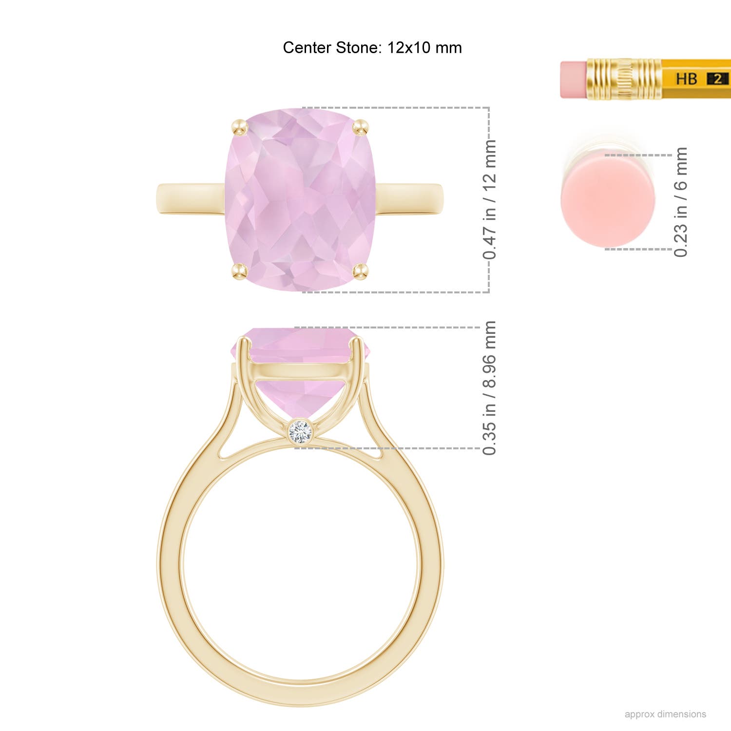 AAAA - Rose Quartz / 4.79 CT / 14 KT Yellow Gold