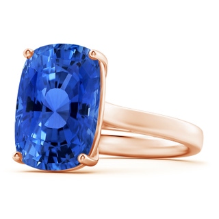 11.83x8.83x7.33mm AAAA GIA Certified Classic Cushion Blue Sapphire Solitaire in 18K Rose Gold