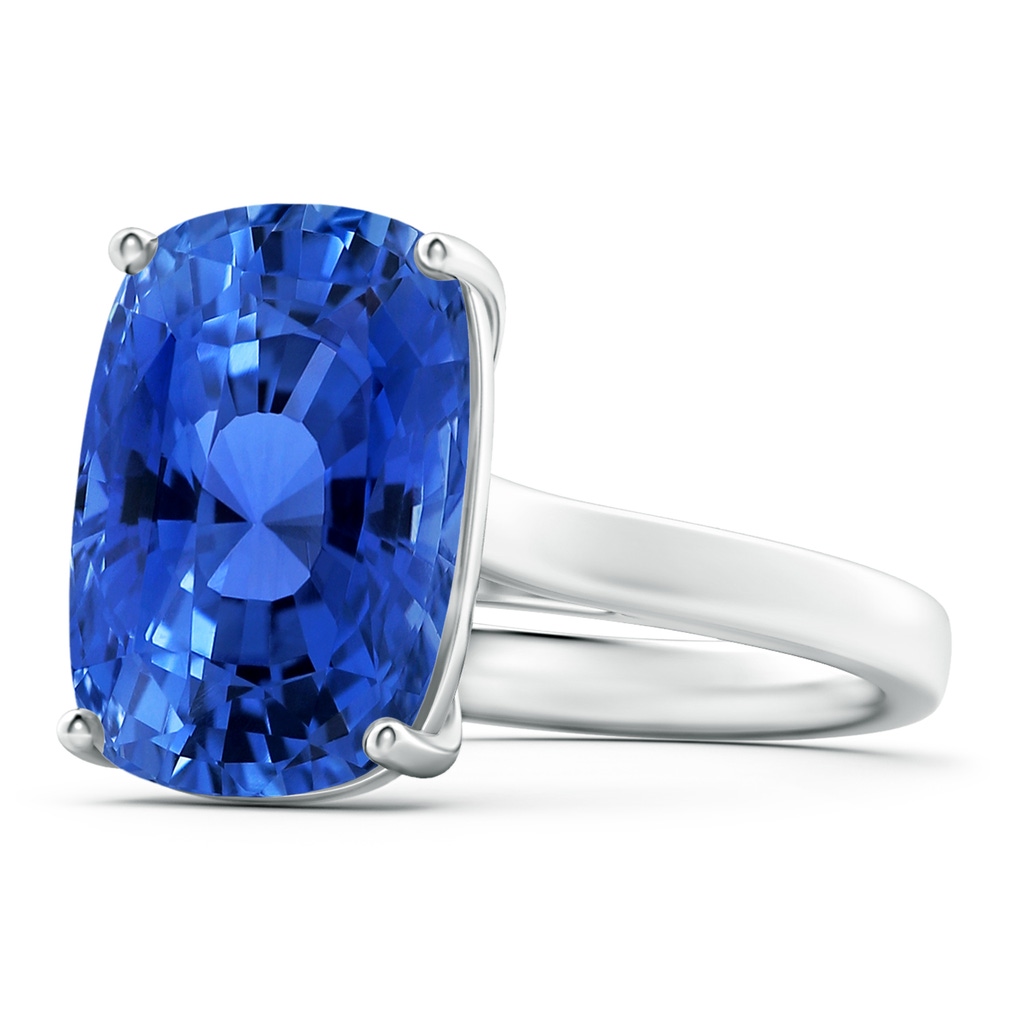11.83x8.83x7.33mm AAAA GIA Certified Classic Cushion Blue Sapphire Solitaire in White Gold