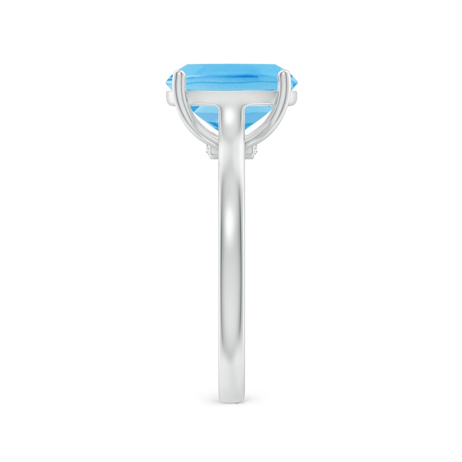 10x8mm A Classic Cushion Swiss Blue Topaz Solitaire Ring with Hidden Accents in P950 Platinum side-2