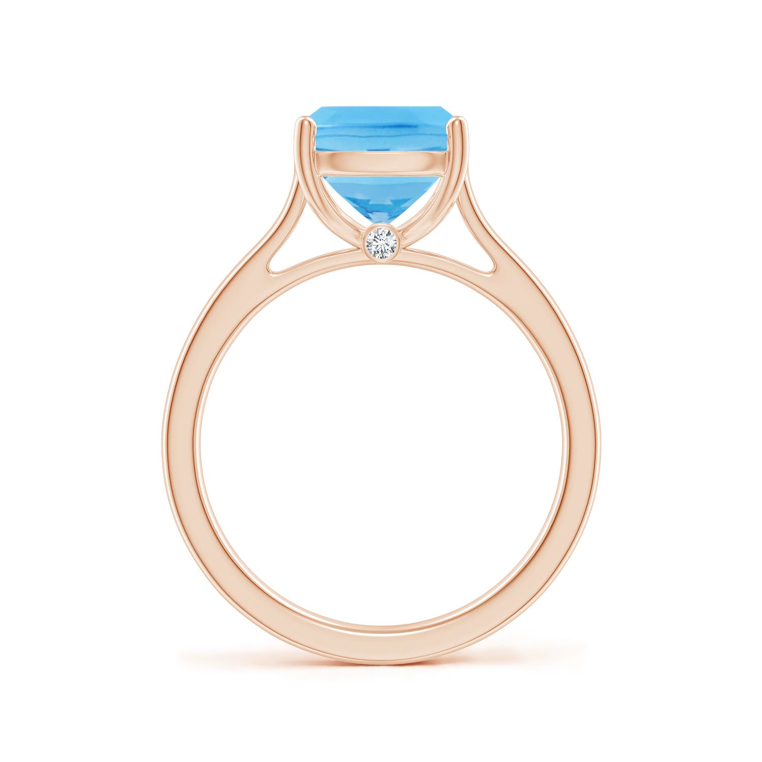 A - Swiss Blue Topaz / 3.22 CT / 14 KT Rose Gold