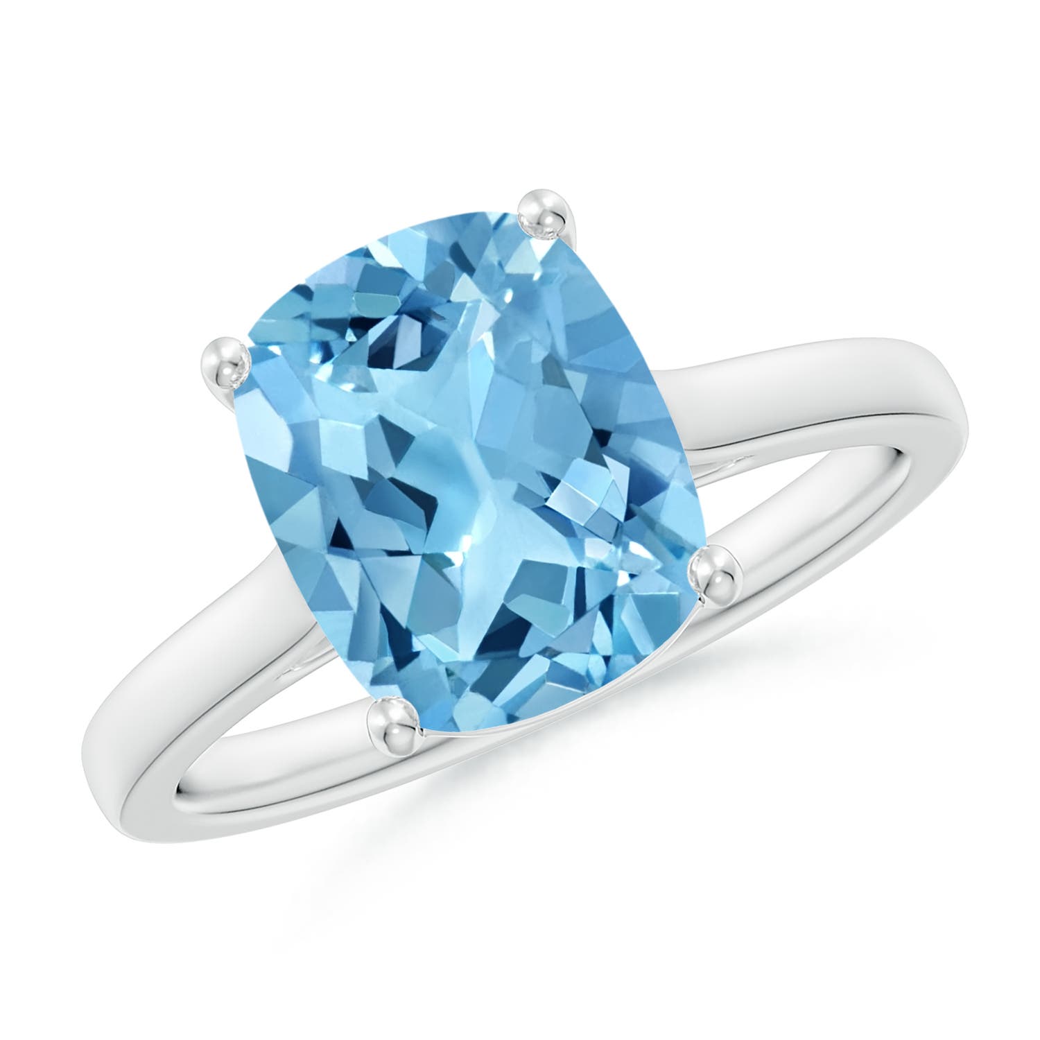 A - Swiss Blue Topaz / 3.22 CT / 14 KT White Gold