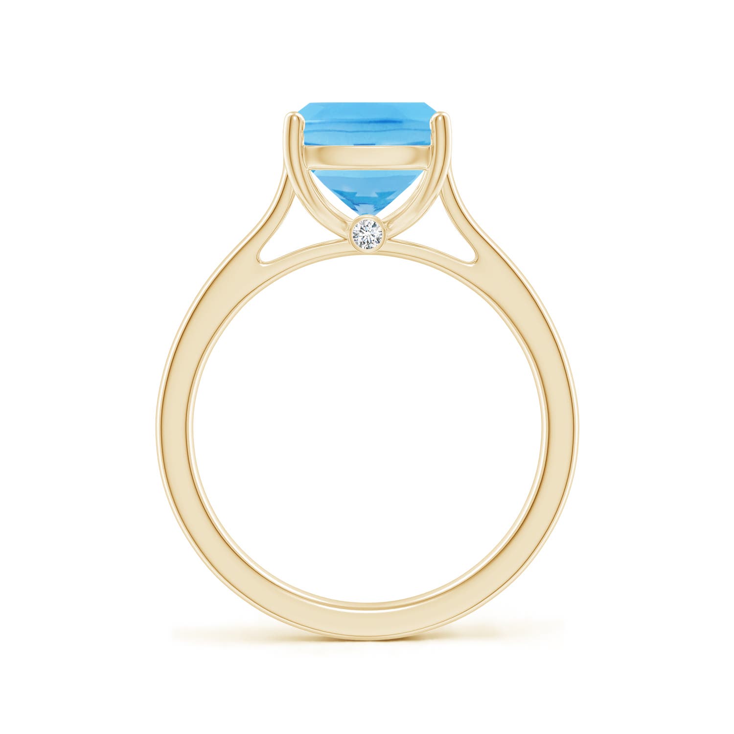 A - Swiss Blue Topaz / 3.22 CT / 14 KT Yellow Gold