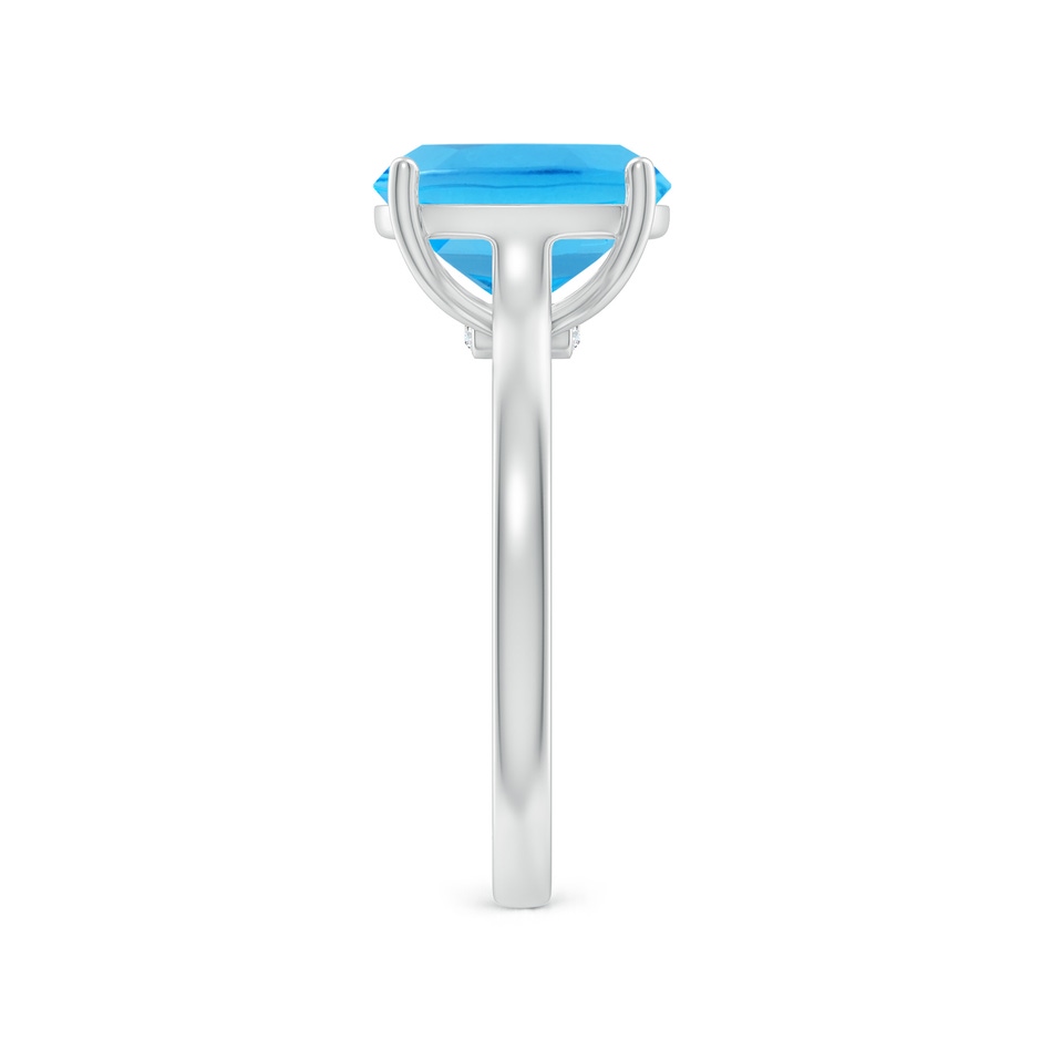 10x8mm AAA Classic Cushion Swiss Blue Topaz Solitaire Ring with Hidden Accents in P950 Platinum side-2