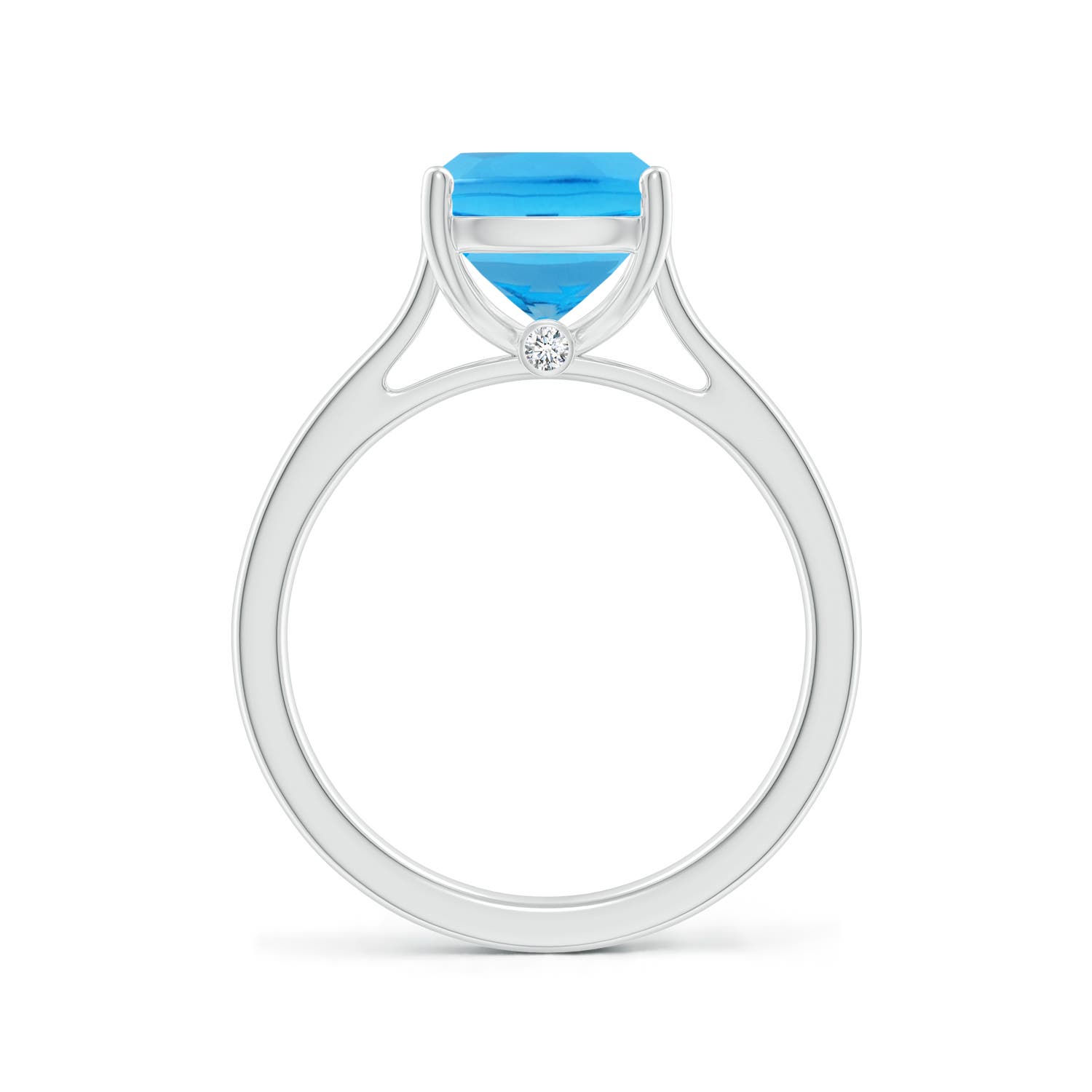 AAA - Swiss Blue Topaz / 3.22 CT / 14 KT White Gold