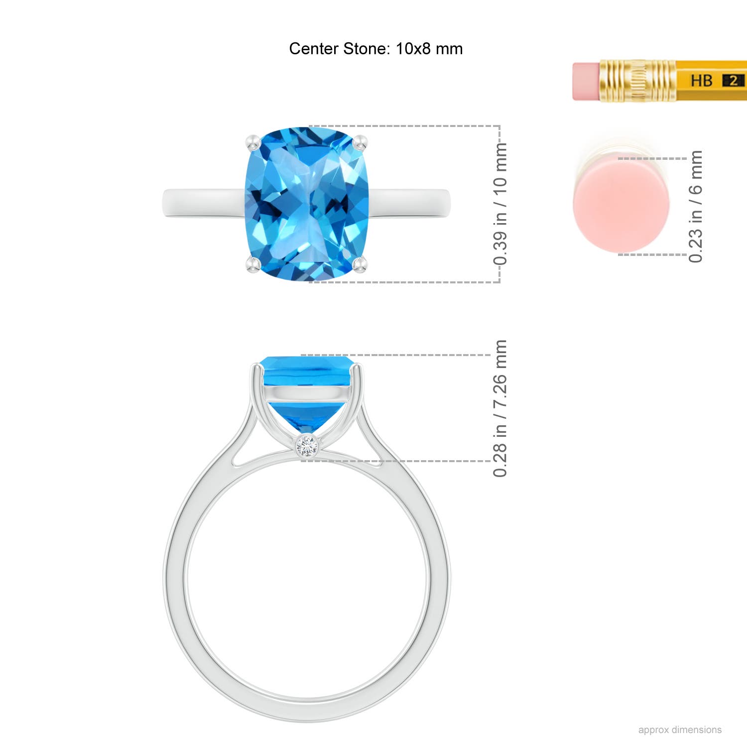 AAAA - Swiss Blue Topaz / 3.22 CT / 14 KT White Gold