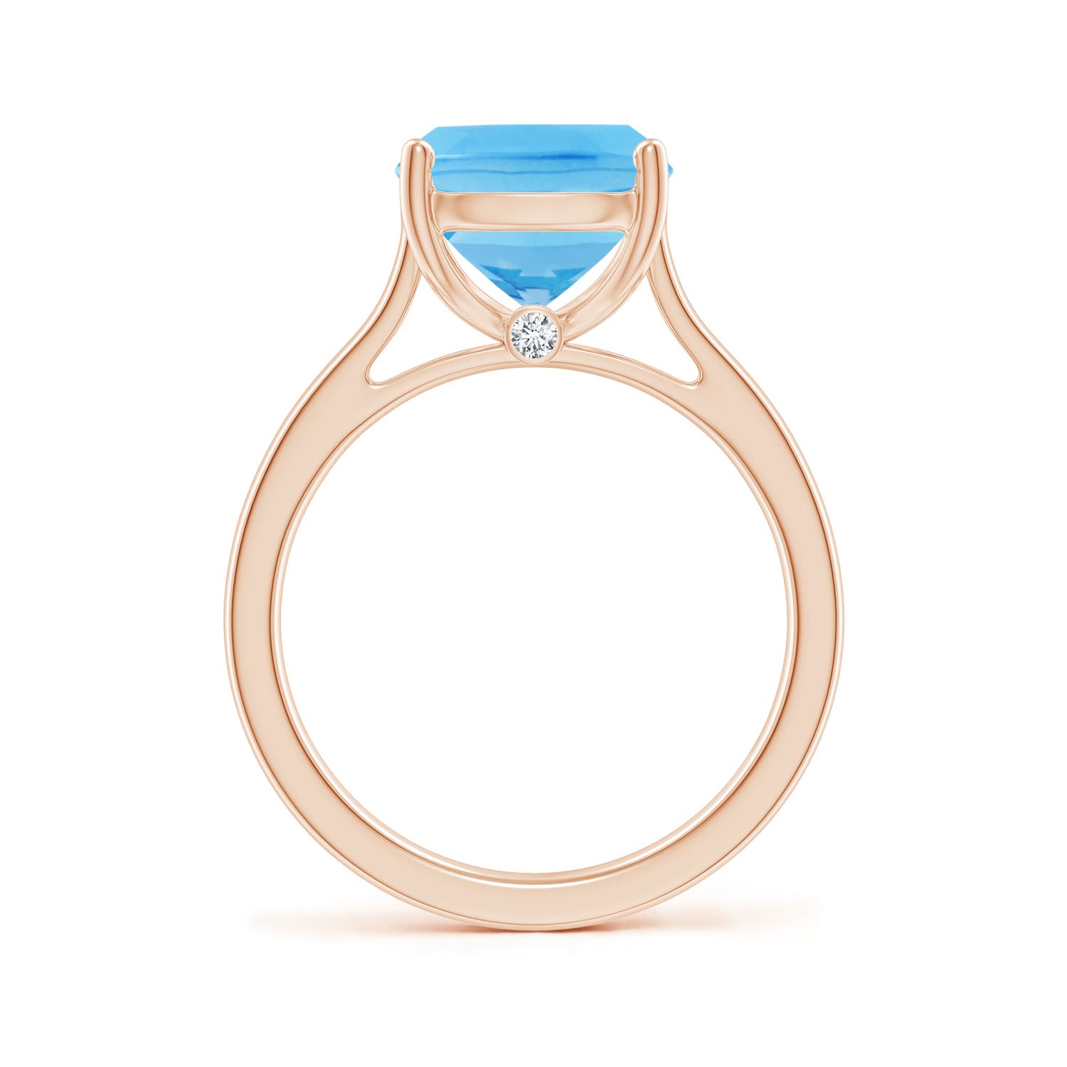 A - Swiss Blue Topaz / 4.53 CT / 14 KT Rose Gold