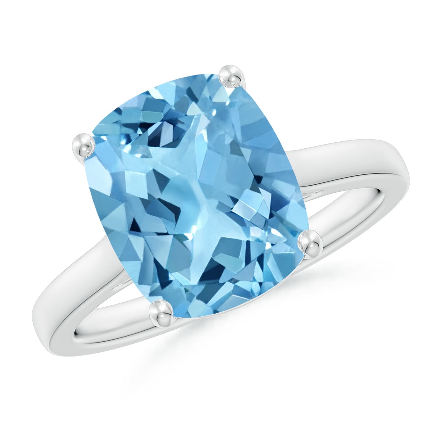 A - Swiss Blue Topaz / 4.53 CT / 14 KT White Gold