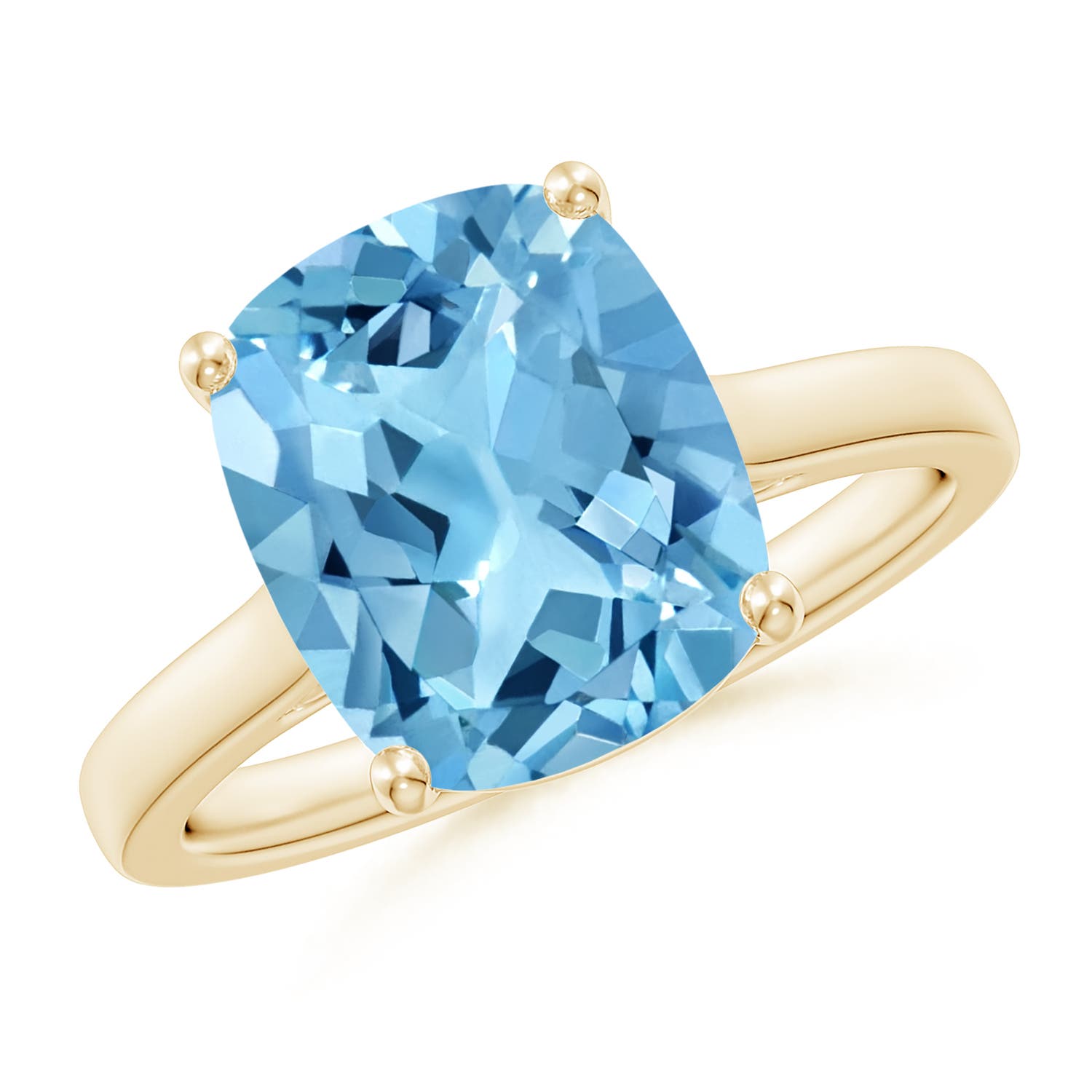 A - Swiss Blue Topaz / 4.53 CT / 14 KT Yellow Gold