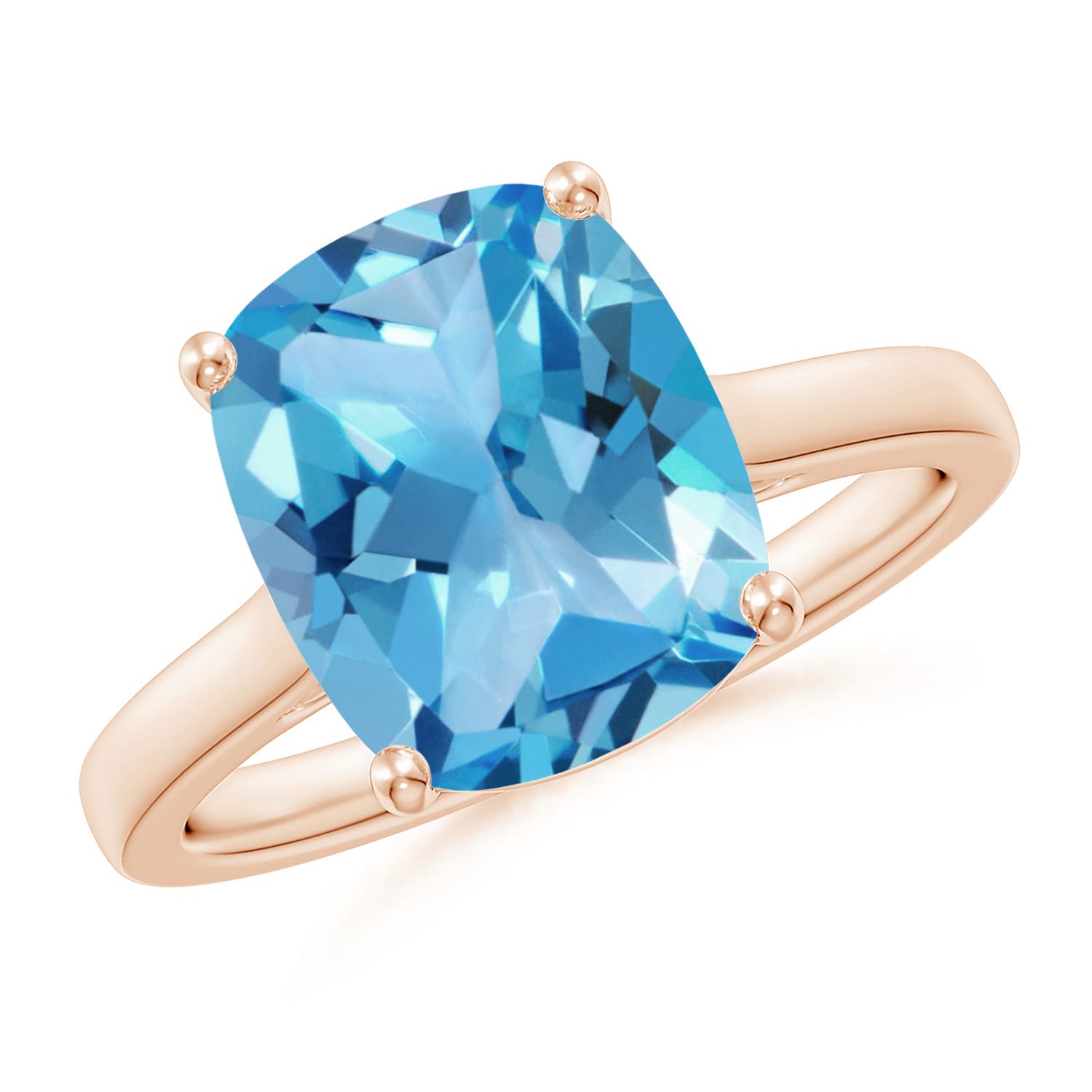 AA - Swiss Blue Topaz / 4.53 CT / 14 KT Rose Gold