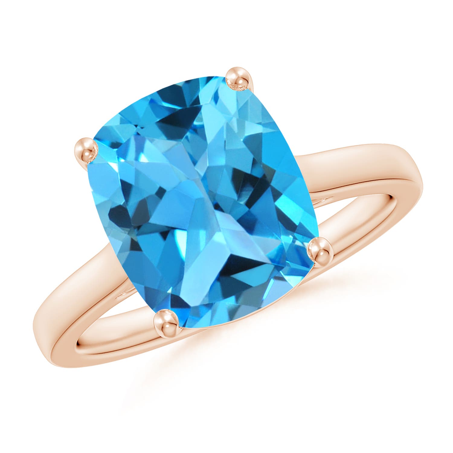 AAA - Swiss Blue Topaz / 4.53 CT / 14 KT Rose Gold