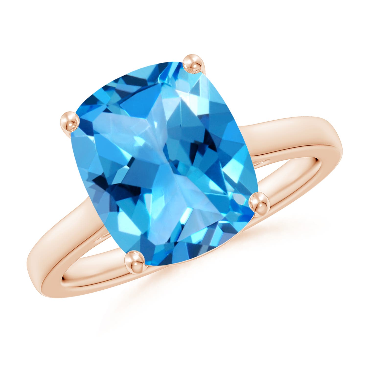 AAAA - Swiss Blue Topaz / 4.53 CT / 14 KT Rose Gold