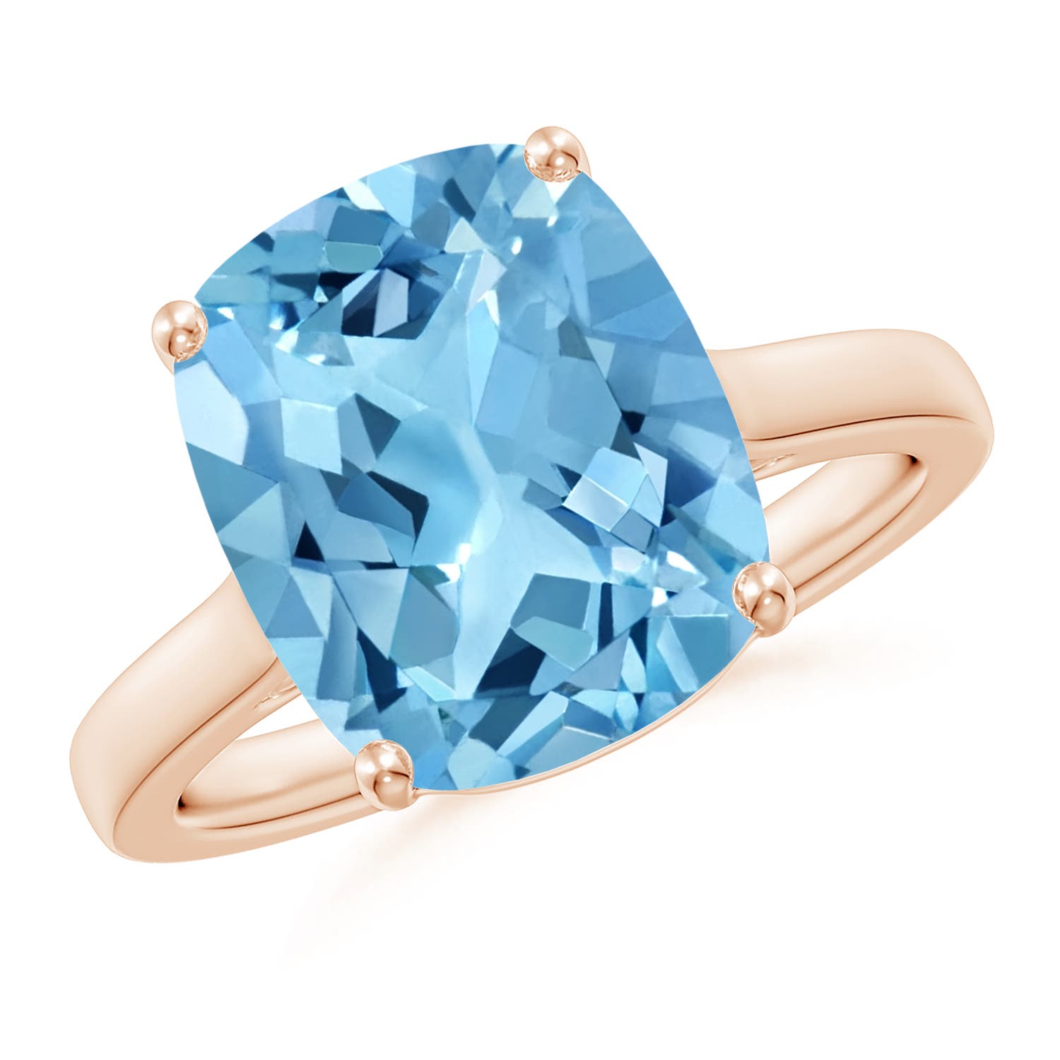 A - Swiss Blue Topaz / 5.84 CT / 14 KT Rose Gold