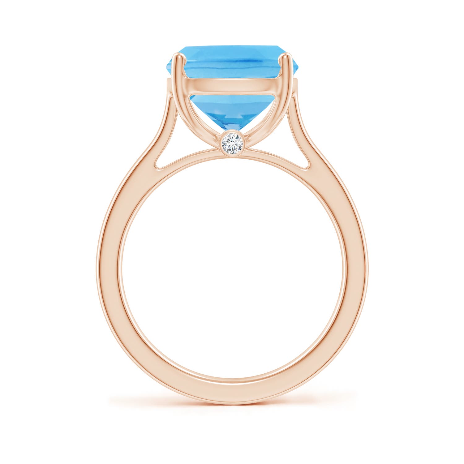 A - Swiss Blue Topaz / 5.84 CT / 14 KT Rose Gold