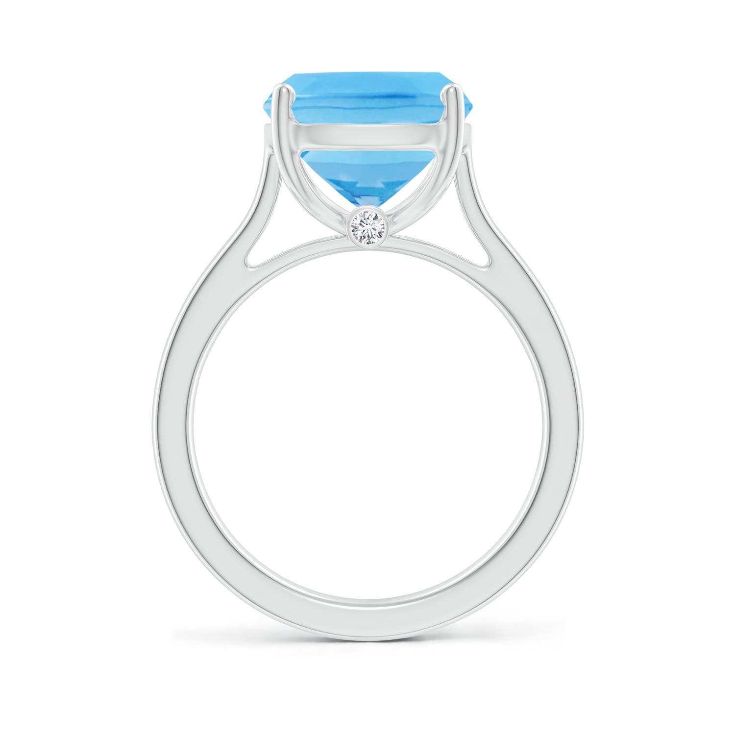 A - Swiss Blue Topaz / 5.84 CT / 14 KT White Gold