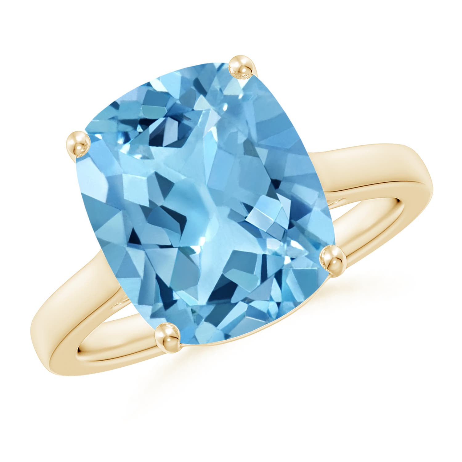 A - Swiss Blue Topaz / 5.84 CT / 14 KT Yellow Gold