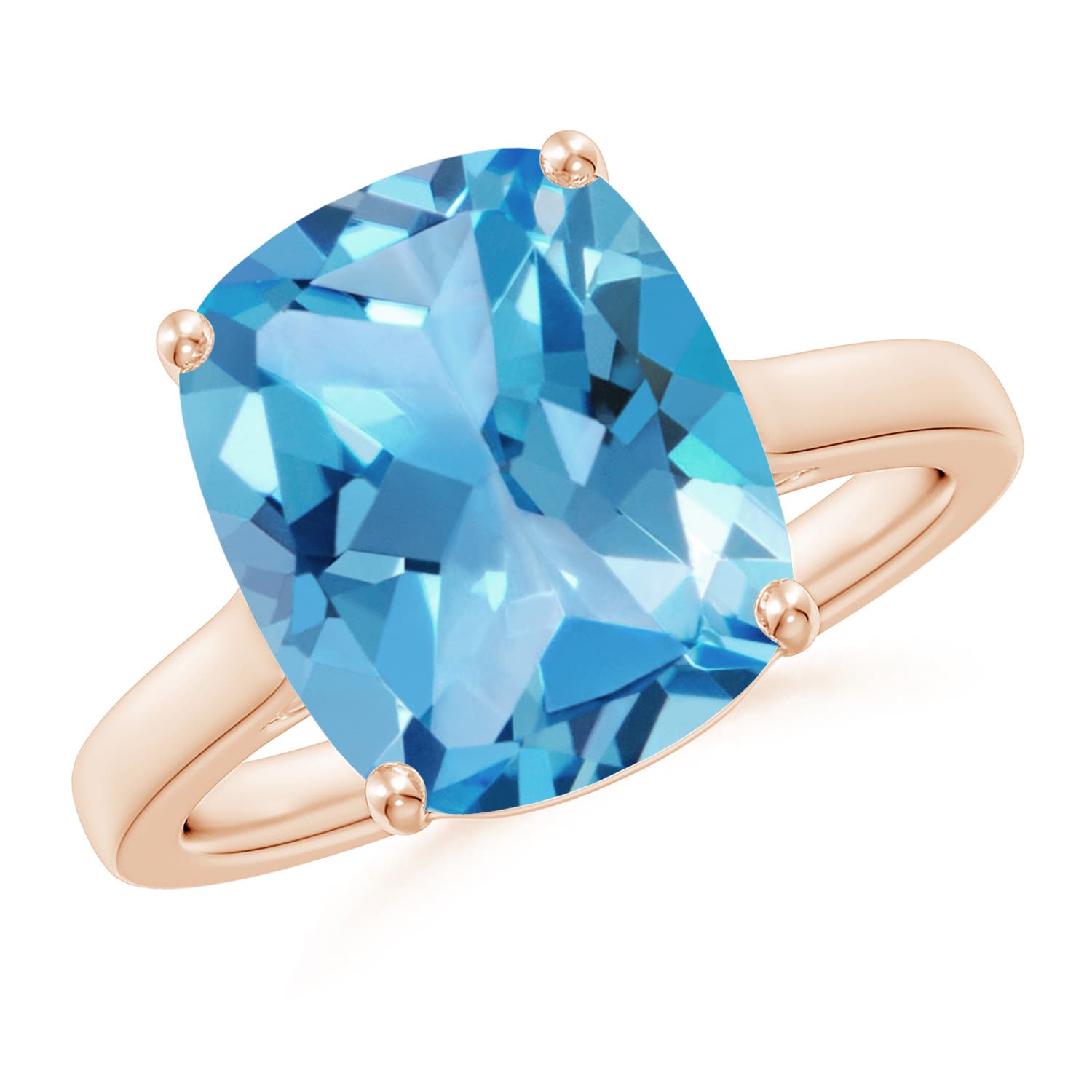 AA - Swiss Blue Topaz / 5.84 CT / 14 KT Rose Gold