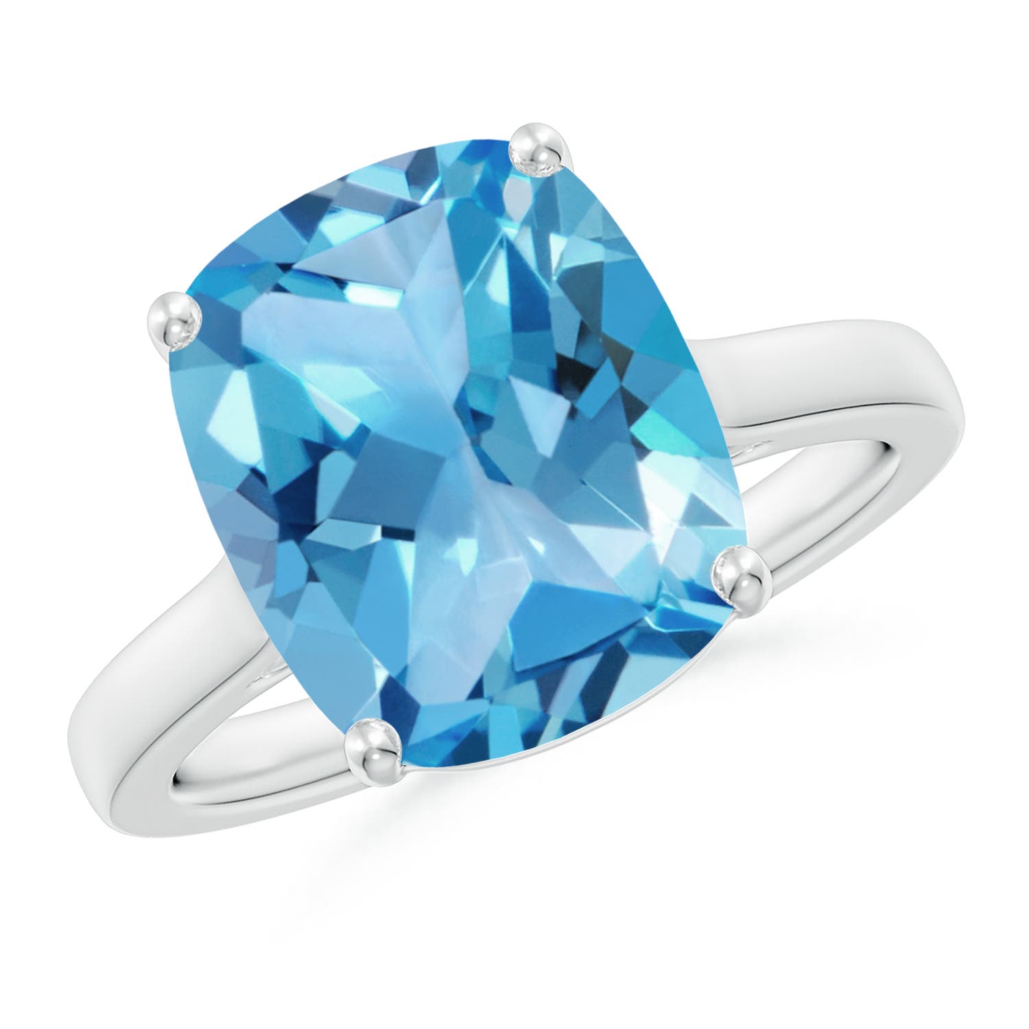 AA - Swiss Blue Topaz / 5.84 CT / 14 KT White Gold