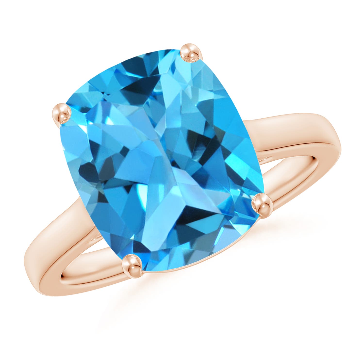 AAA - Swiss Blue Topaz / 5.84 CT / 14 KT Rose Gold