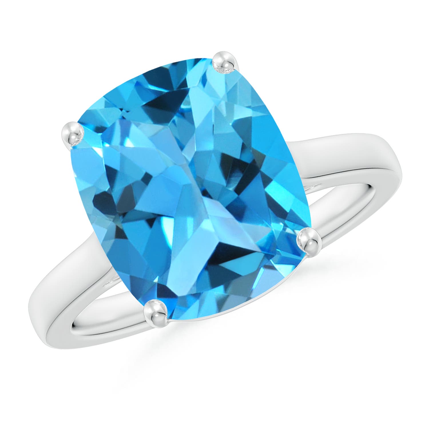 AAA - Swiss Blue Topaz / 5.84 CT / 14 KT White Gold