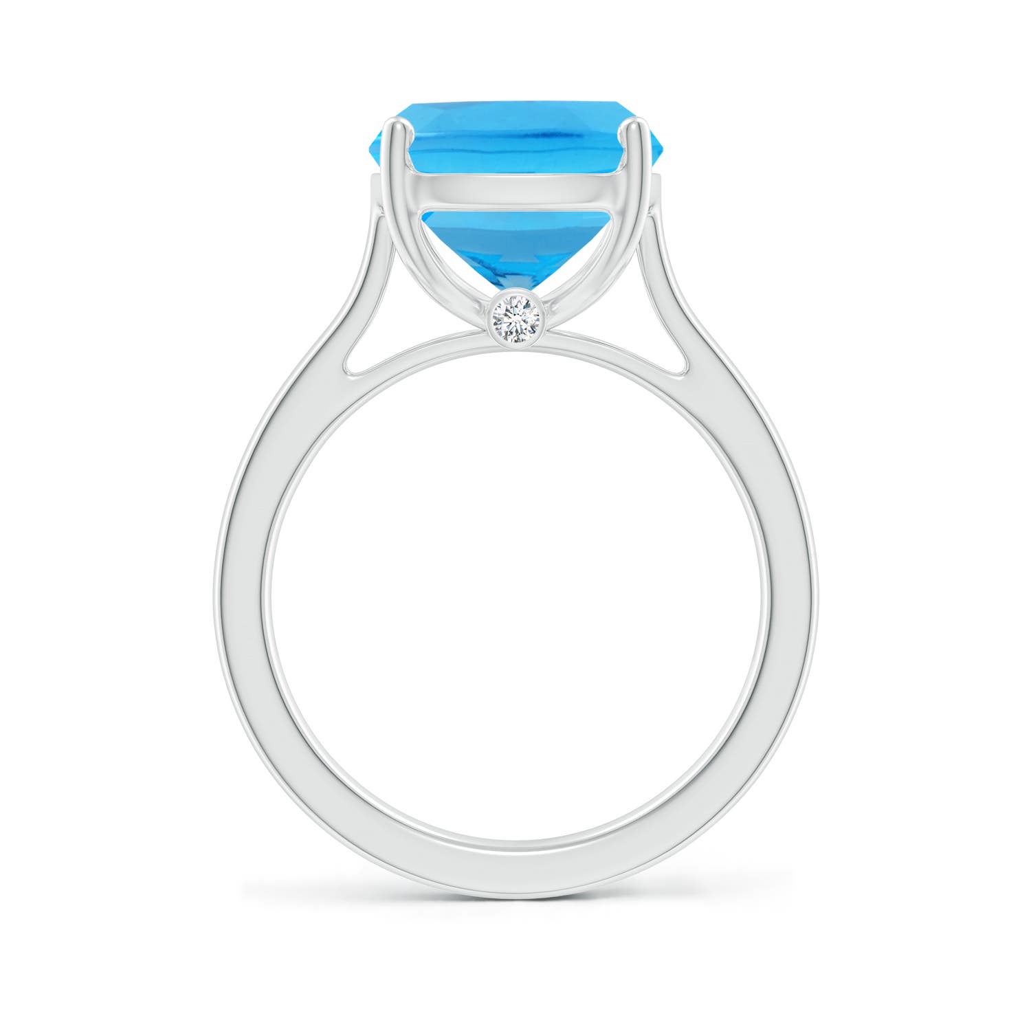 AAA - Swiss Blue Topaz / 5.84 CT / 14 KT White Gold