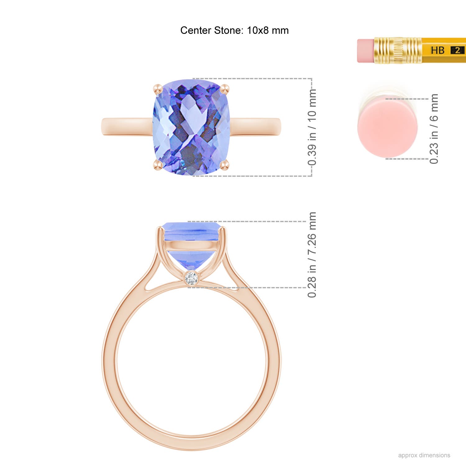 A - Tanzanite / 2.62 CT / 14 KT Rose Gold