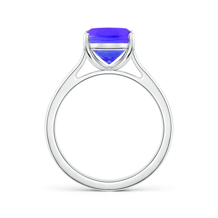 10x8mm AAA Classic Cushion Tanzanite Solitaire Ring in 9K White Gold product image