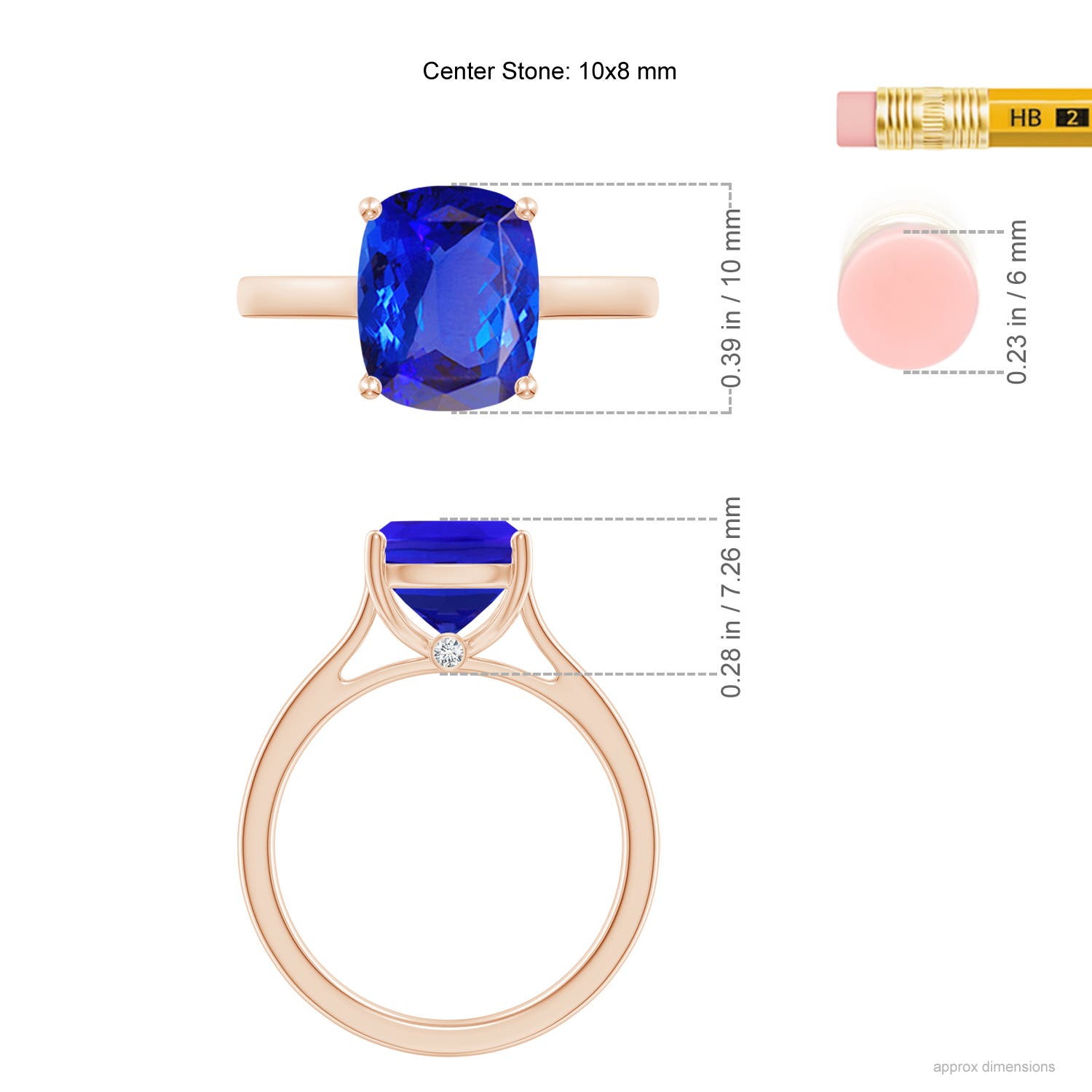 AAA - Tanzanite / 2.62 CT / 14 KT Rose Gold