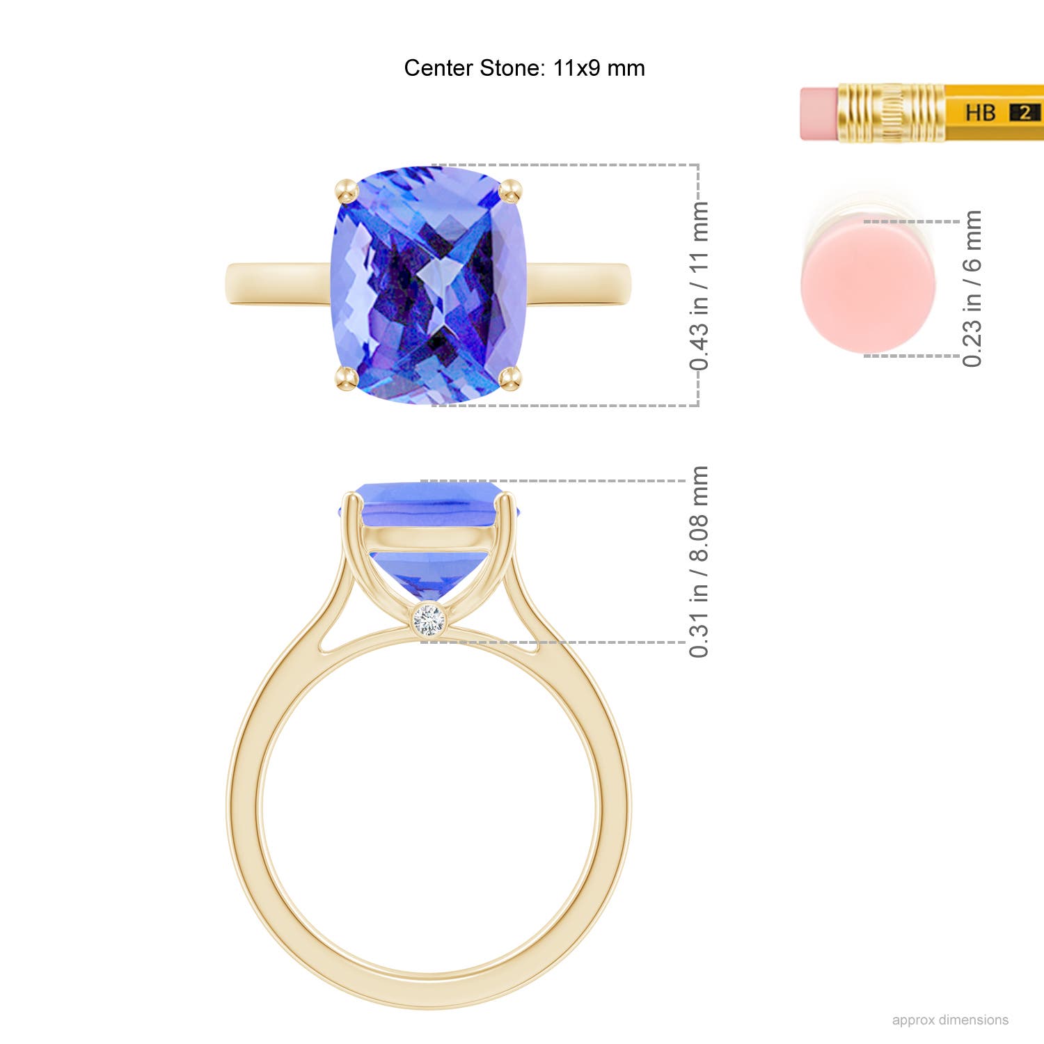 AA - Tanzanite / 3.83 CT / 14 KT Yellow Gold