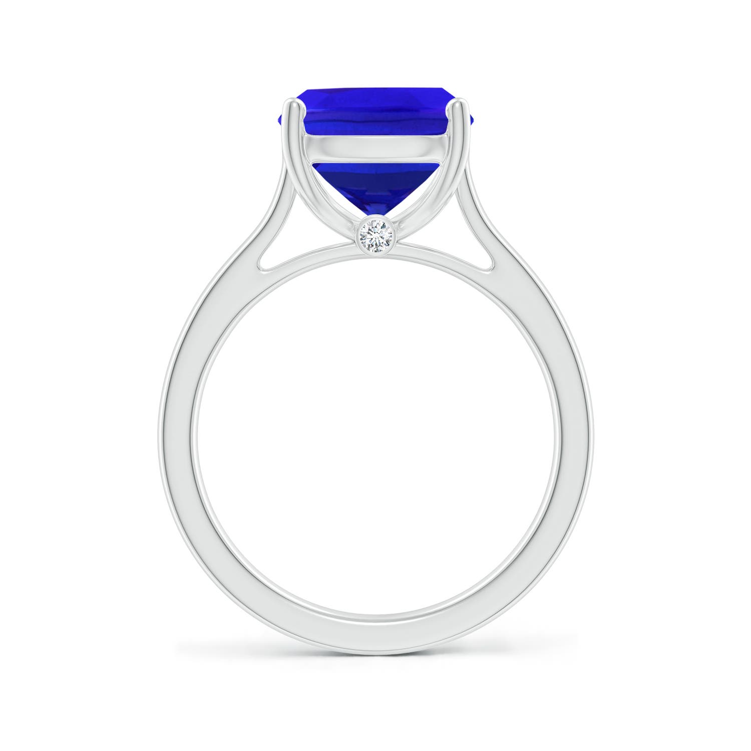 AAA - Tanzanite / 3.83 CT / 14 KT White Gold