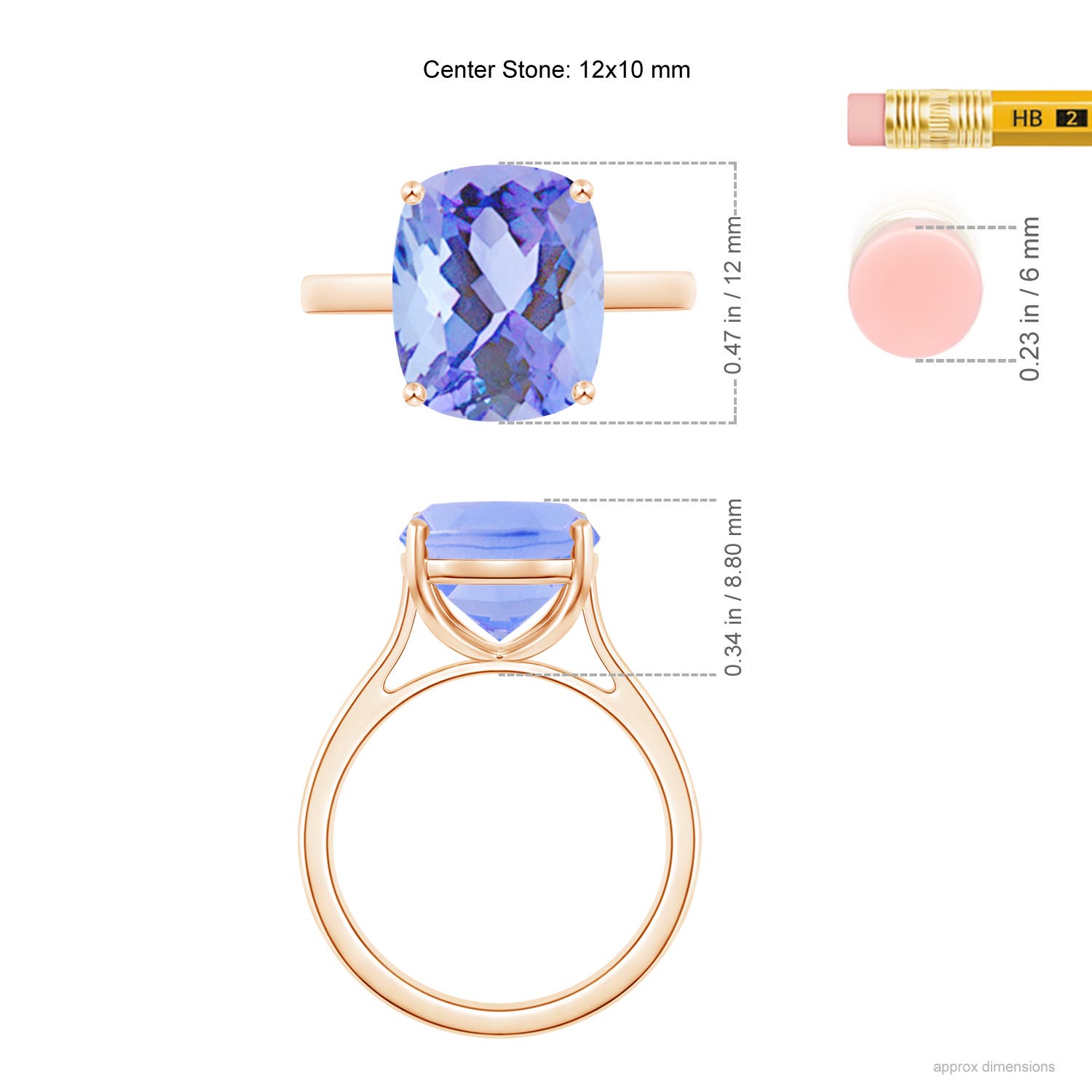 A - Tanzanite / 4.54 CT / 14 KT Rose Gold