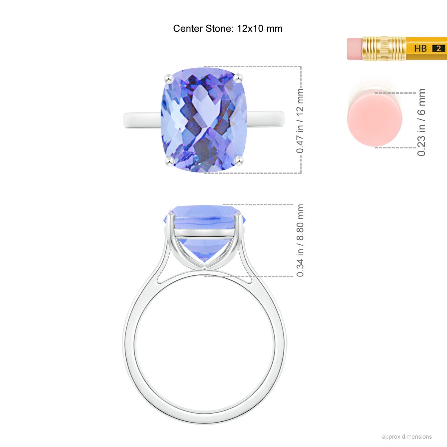 A - Tanzanite / 4.54 CT / 14 KT White Gold