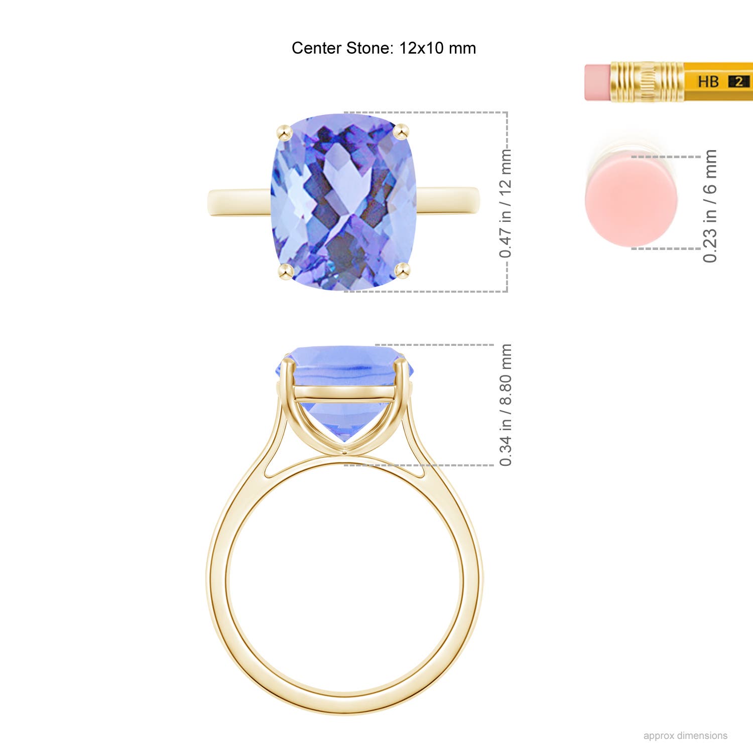 A - Tanzanite / 4.54 CT / 14 KT Yellow Gold