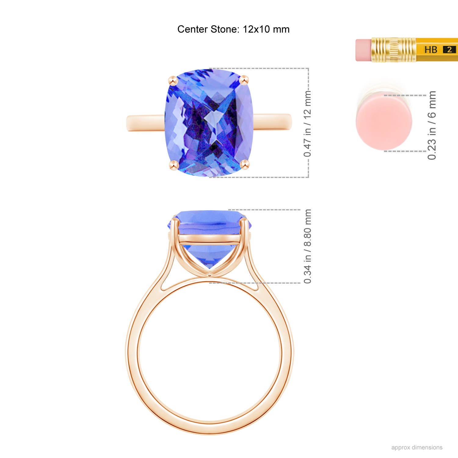 AA - Tanzanite / 4.54 CT / 14 KT Rose Gold